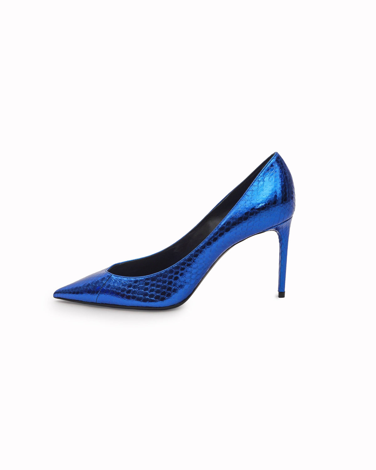 Saint Laurent Metallic Blue Python Leather Anja Pumps