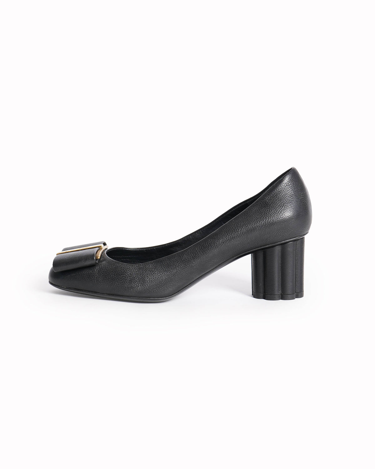 Salvatore Ferragamo Black Leather platform heels