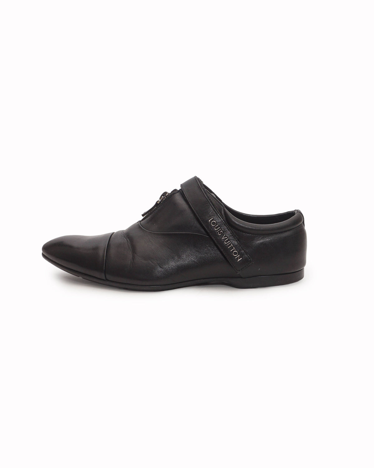 Louis Vuitton Black Leather Damier Delaware Zip Shoe