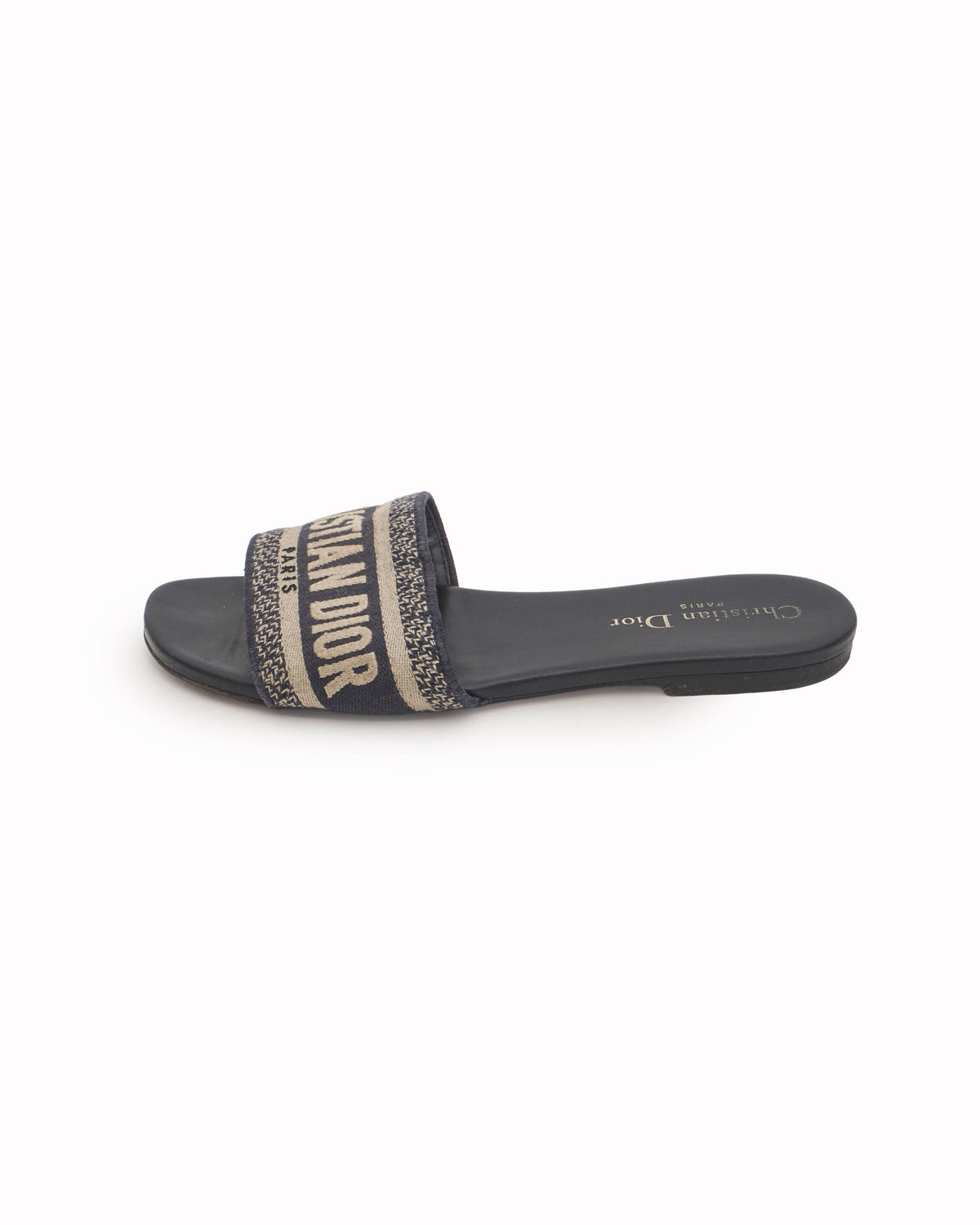 Christian Dior Dway Blue Embroidered Slides