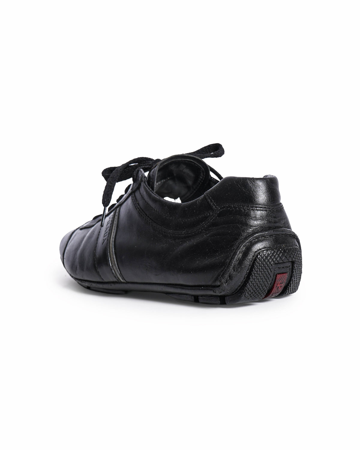 Prada Sport Black Leather Low Top Sneakers