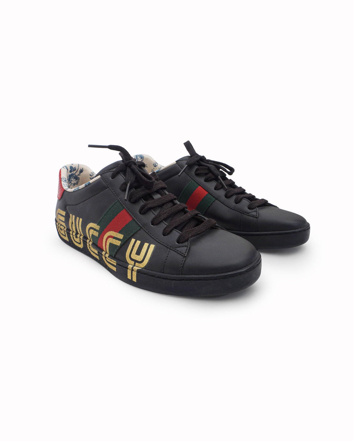 Gucci Web Accent Leather Sneakers
