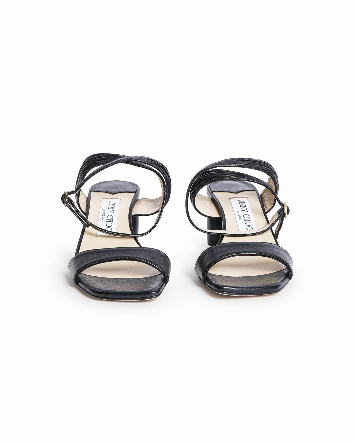 Jimmy Choo Jago Black Leather Ankle Strap Sandal