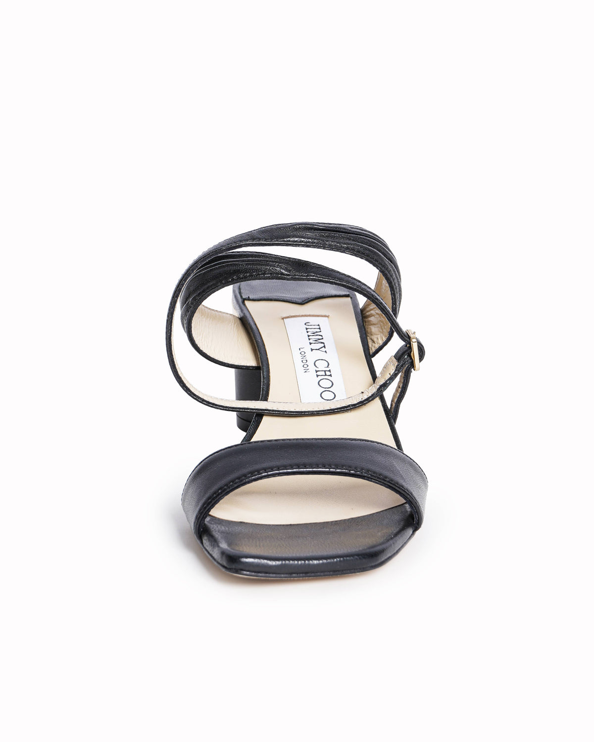 Jimmy Choo Jago Black Leather Ankle Strap Sandal