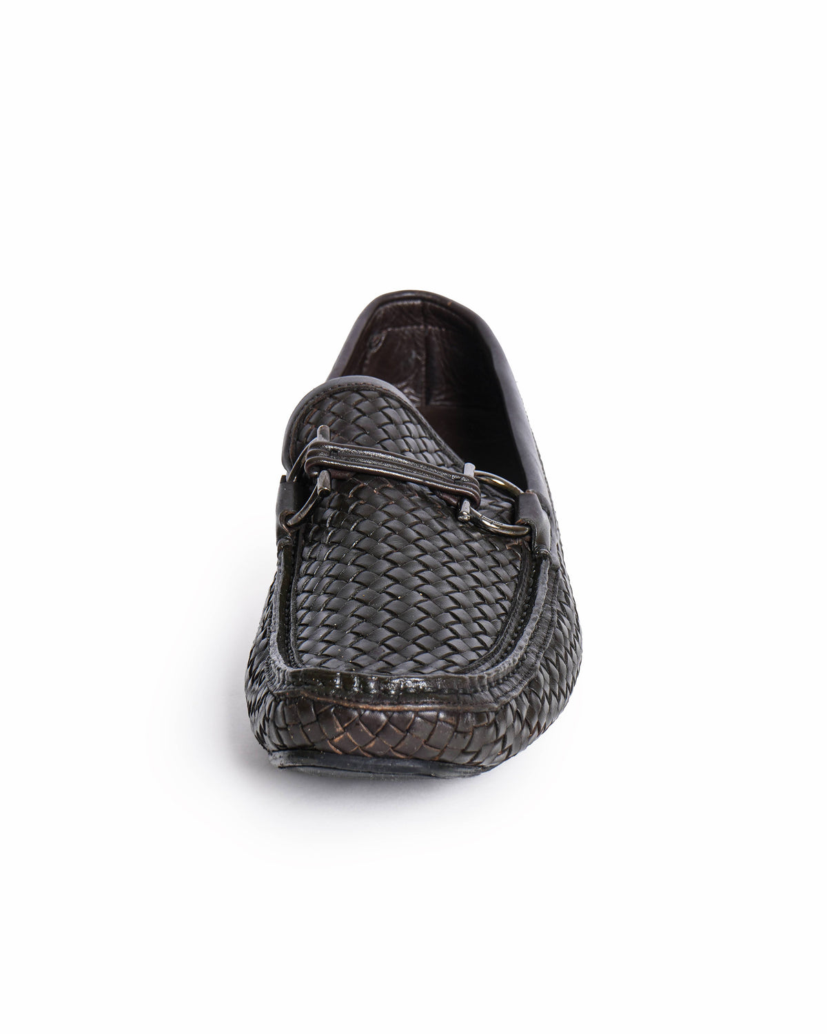 Salvatore Ferragamo Dark Brown Woven Loafers