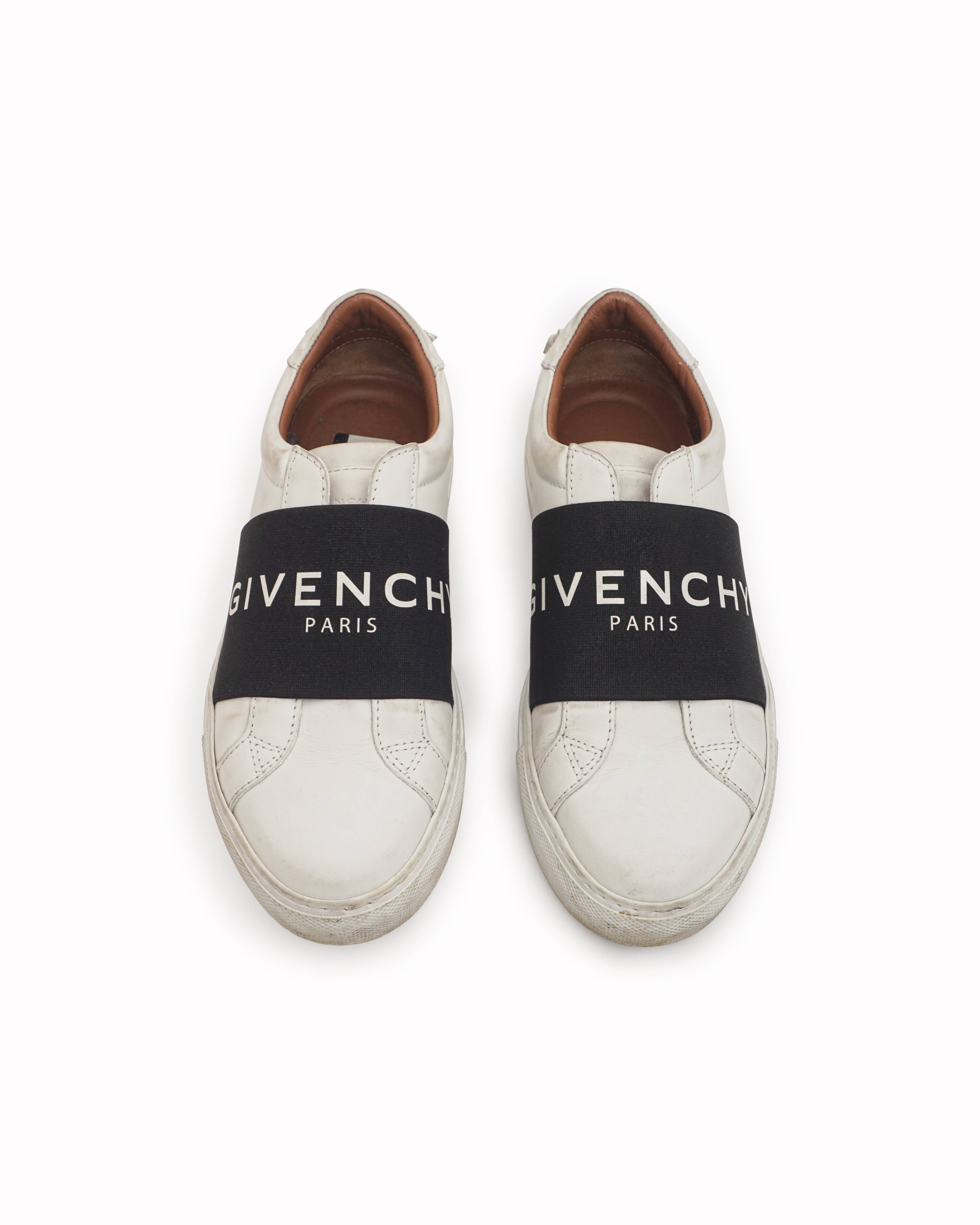 Givenchy White Leather Urban Knots Elastic Band Sneakers