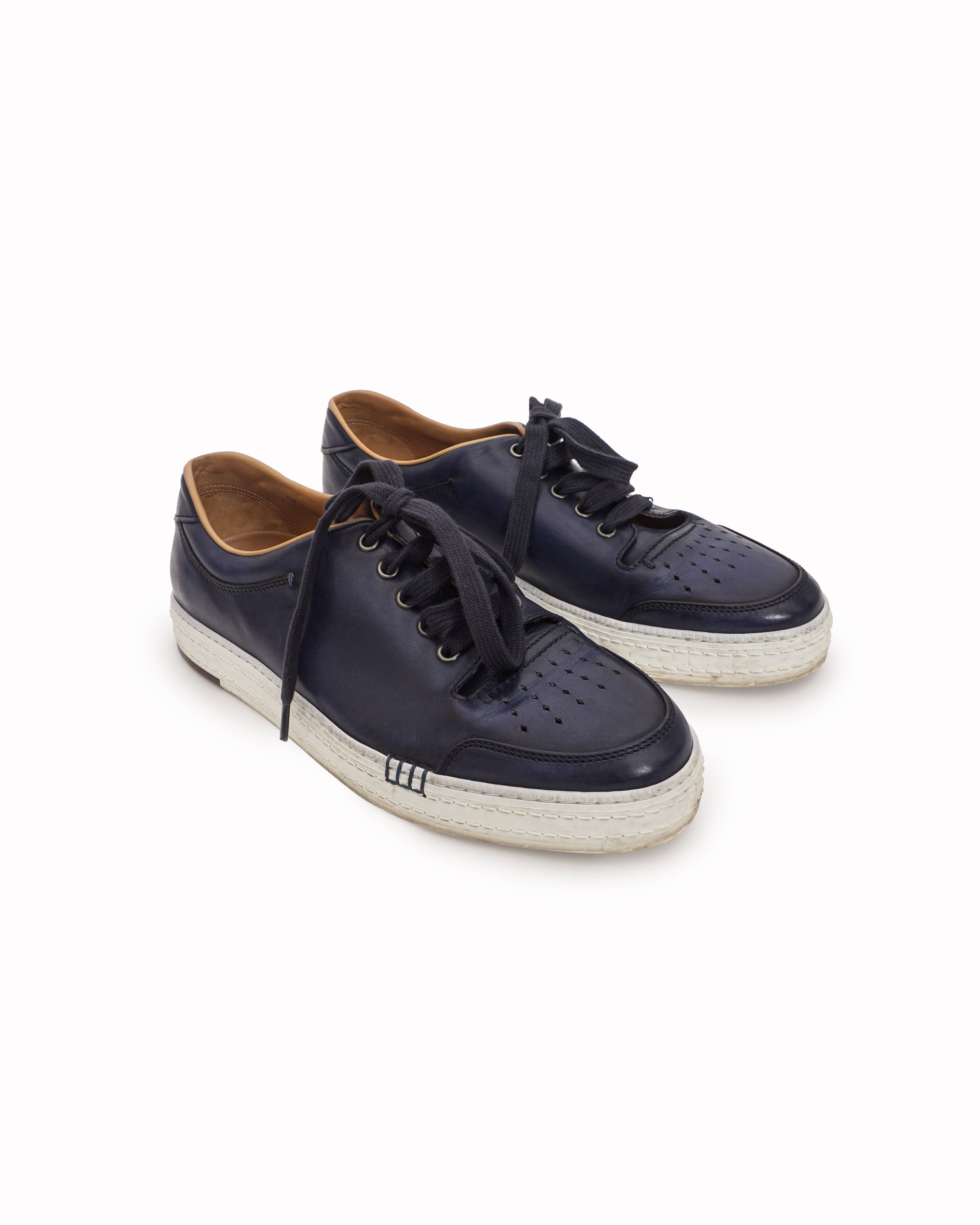 Berluti Playtime Blue Venezia Leather Sneakers