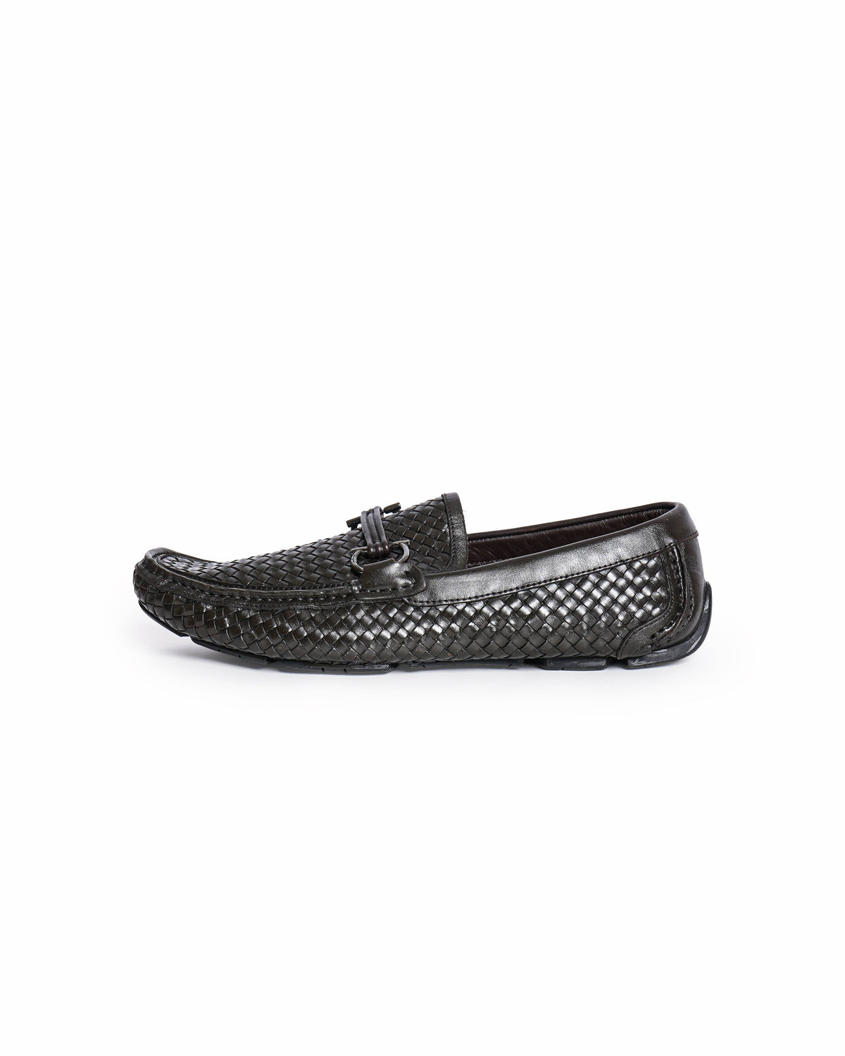 Salvatore Ferragamo Dark Brown Woven Loafers