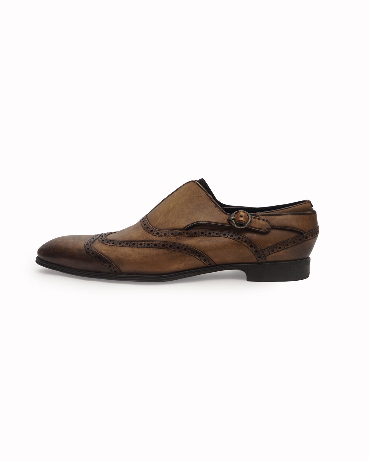 Vintage Dolce & Gabbana Men's Cognac Leather Brogue Shoes