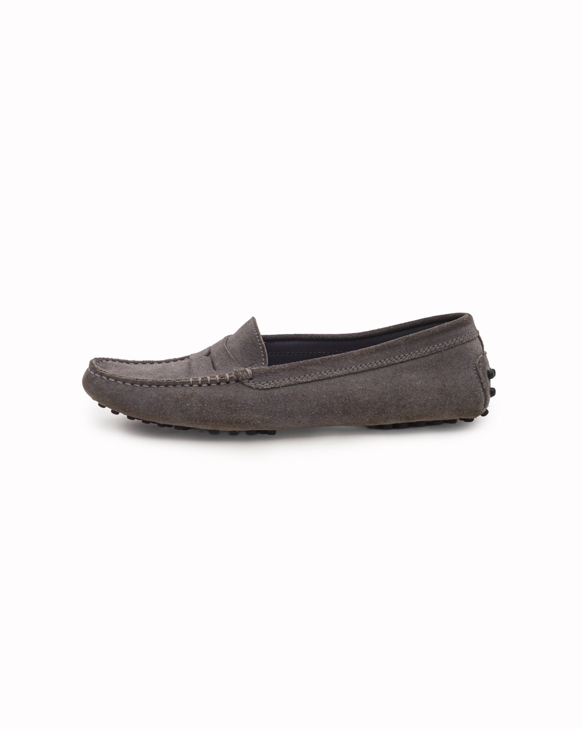 Tod's Grey Suede Gommino Penny Driving Loafers