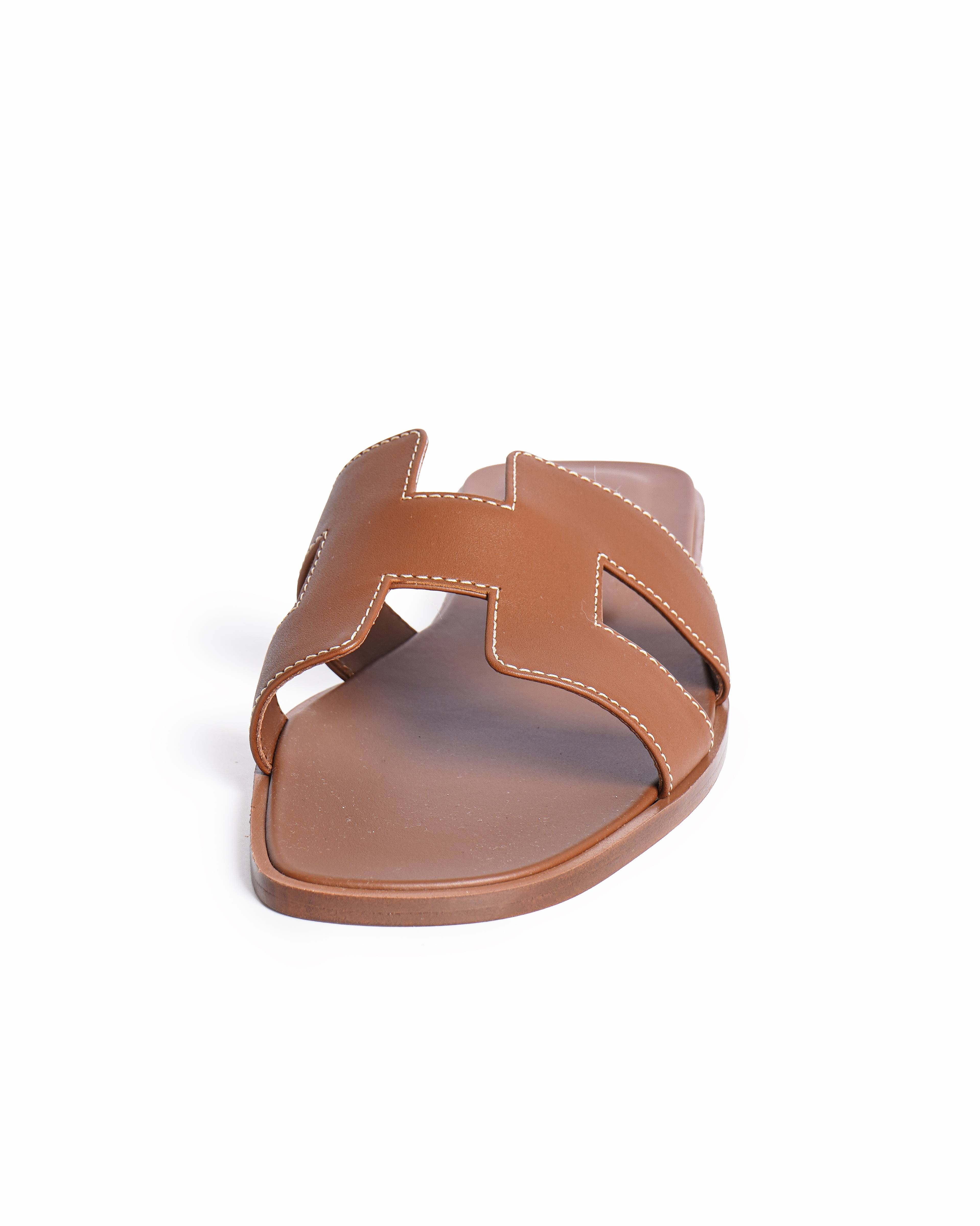 Hermès Oran Brown Flats