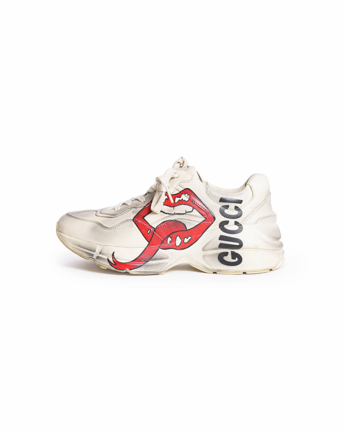 Gucci Leather Rhyton Multi-Color Glitter Logo Sneakers