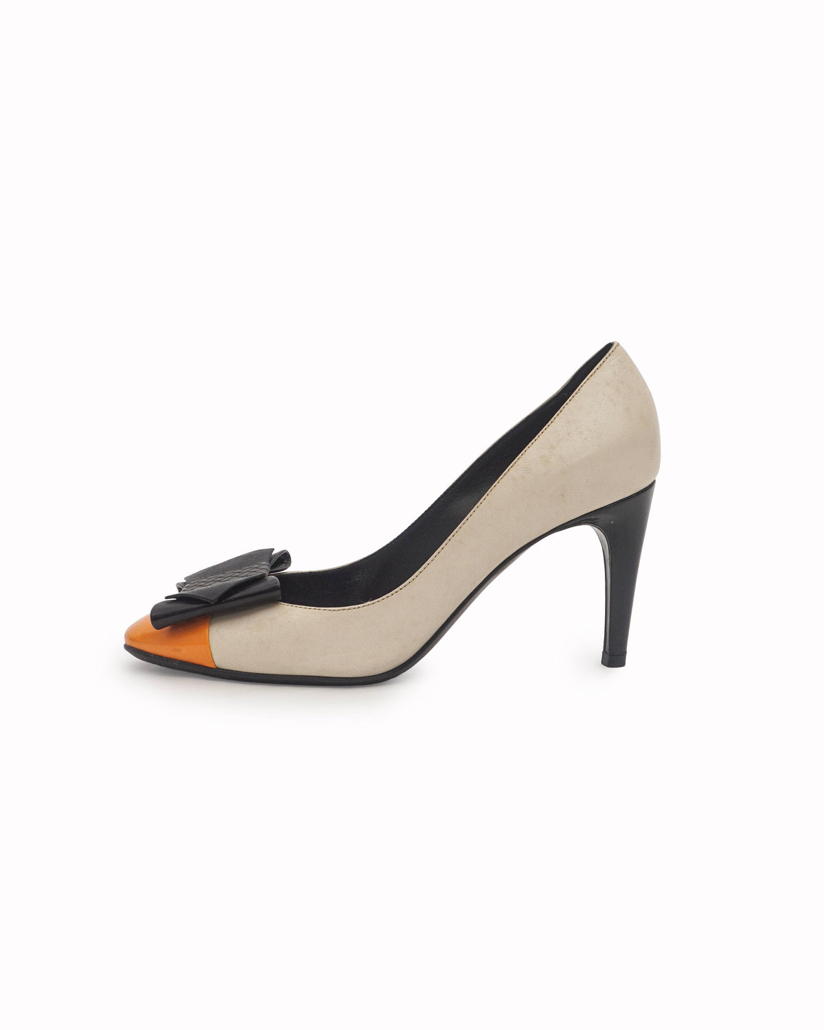 Bottega Veneta Tricolor Leather Intrecciato Bow Pumps