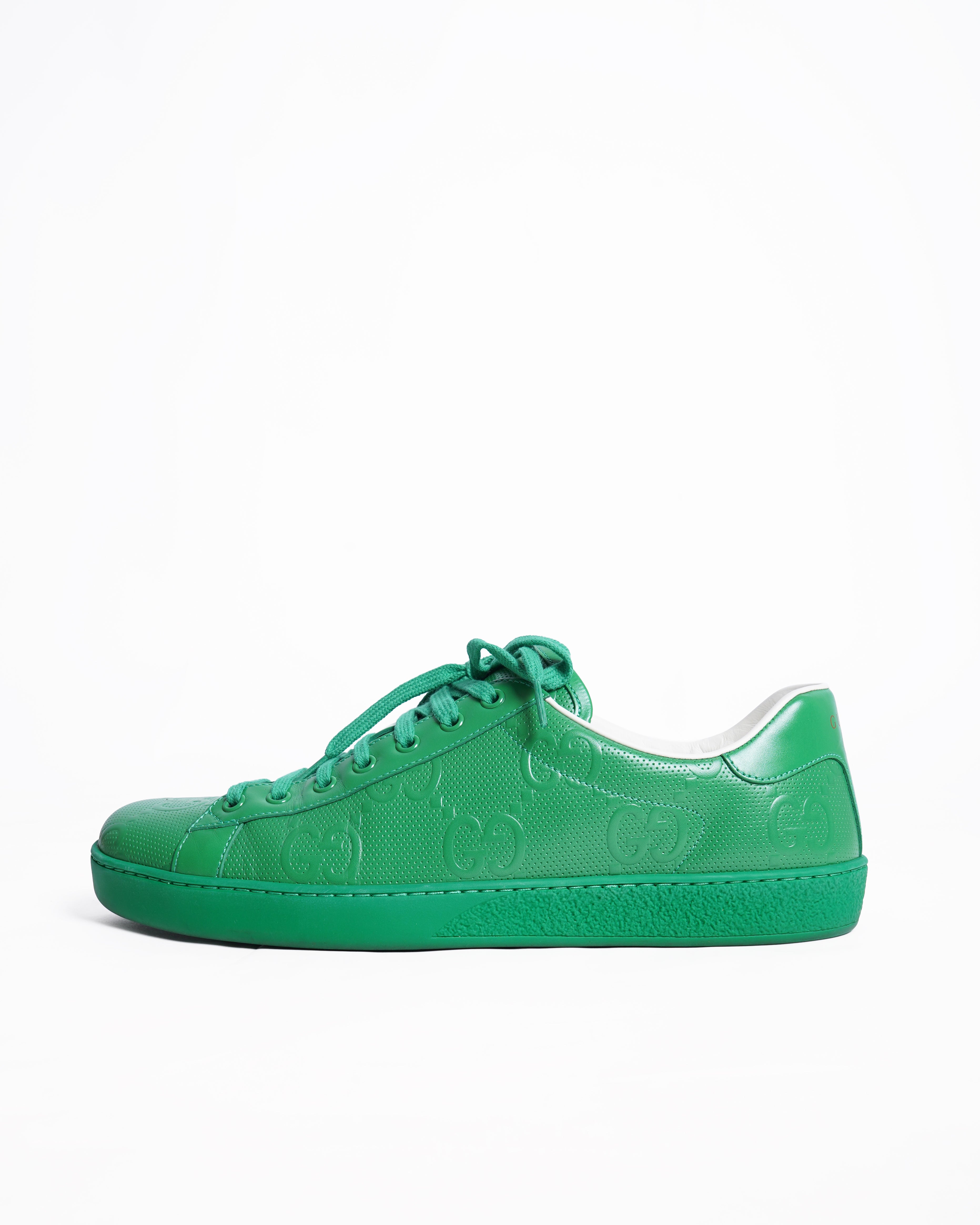New Gucci ace gg sneakers in green