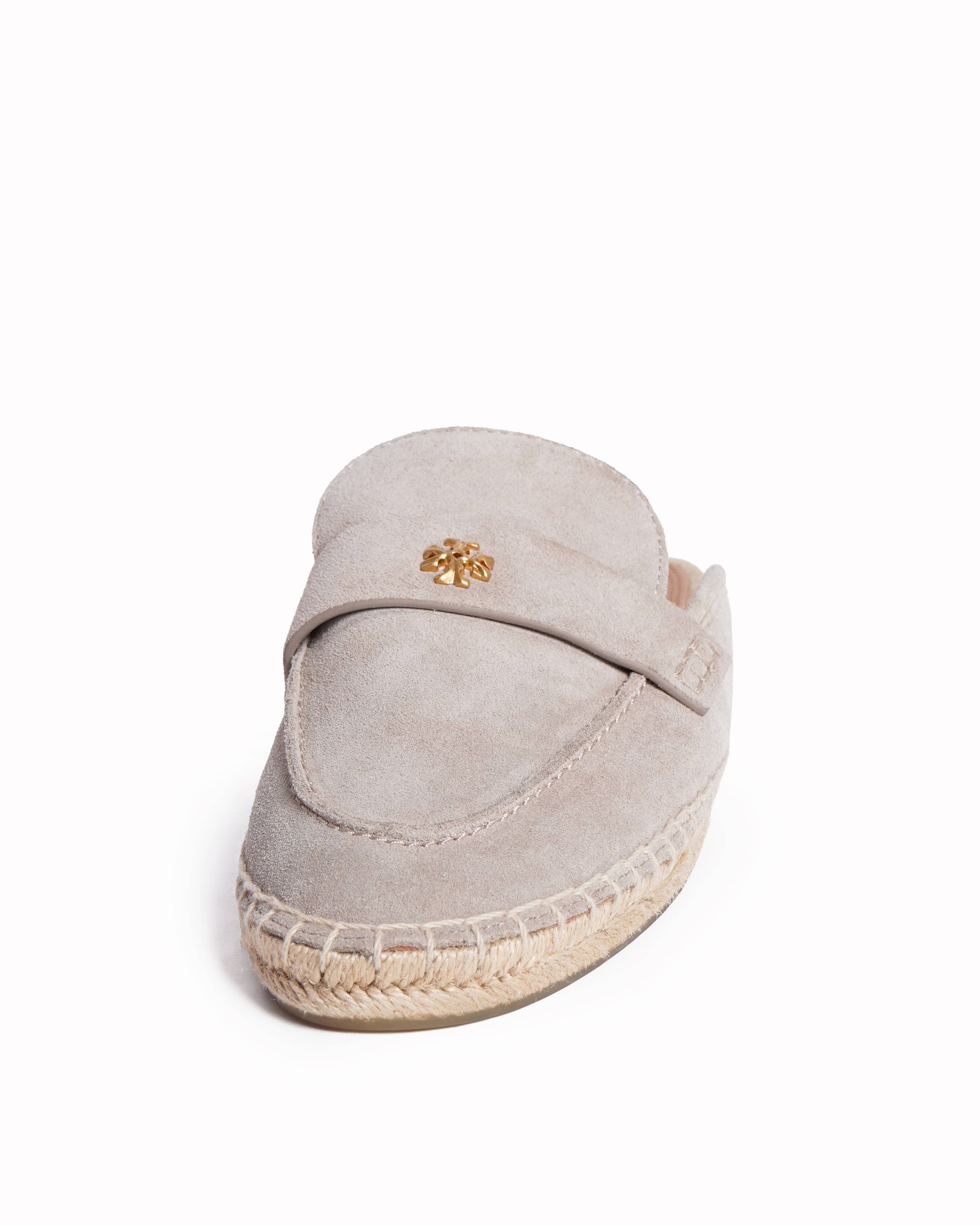 Tory Burch Grey Suede Espadrille Slides