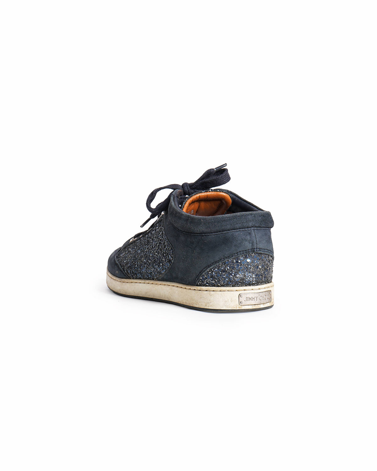 Jimmy Choo Glitter And Suede Miami Lace Up Sneakers