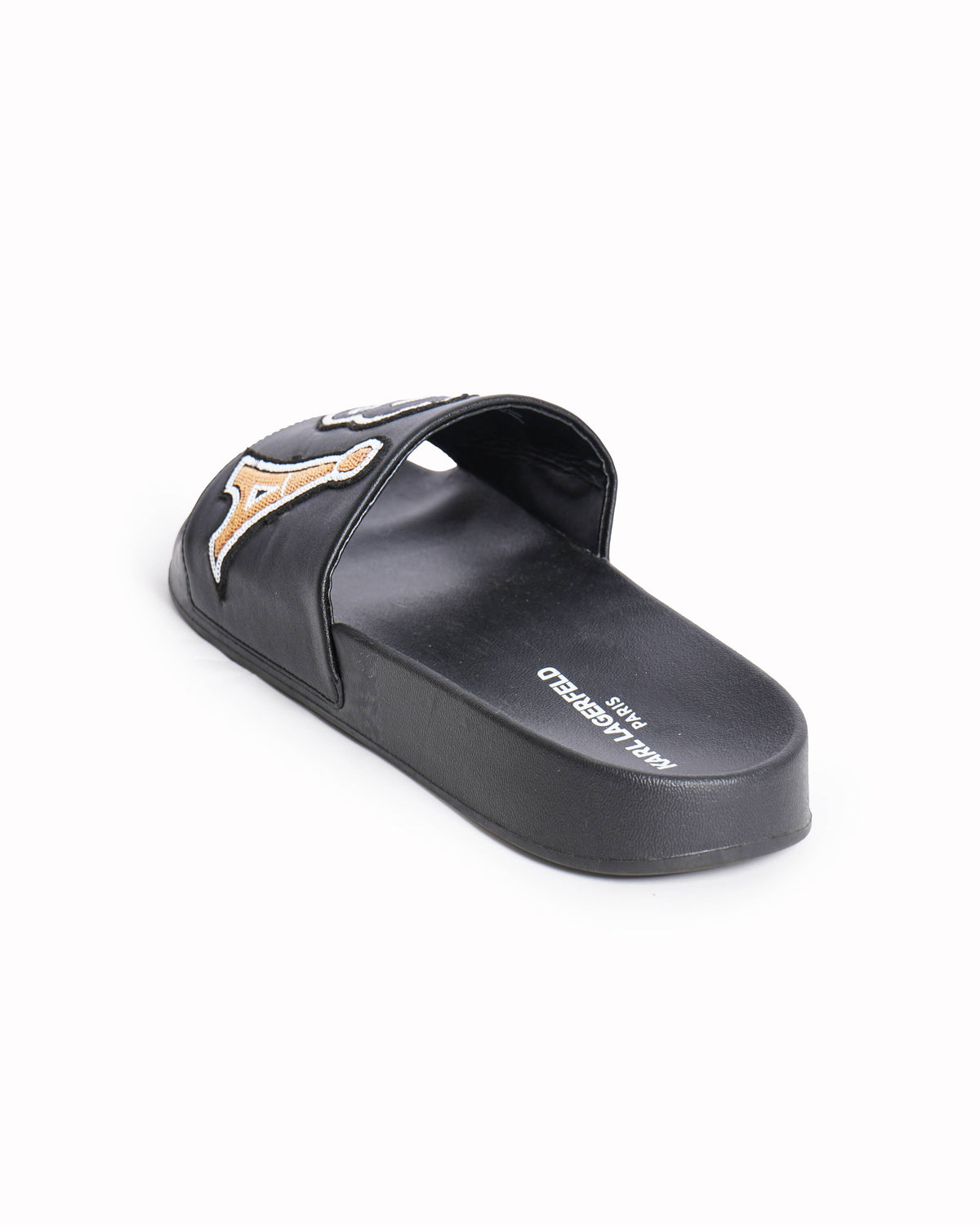 Karl Lagerfeld Zaria Sequin Logo Leather Slides