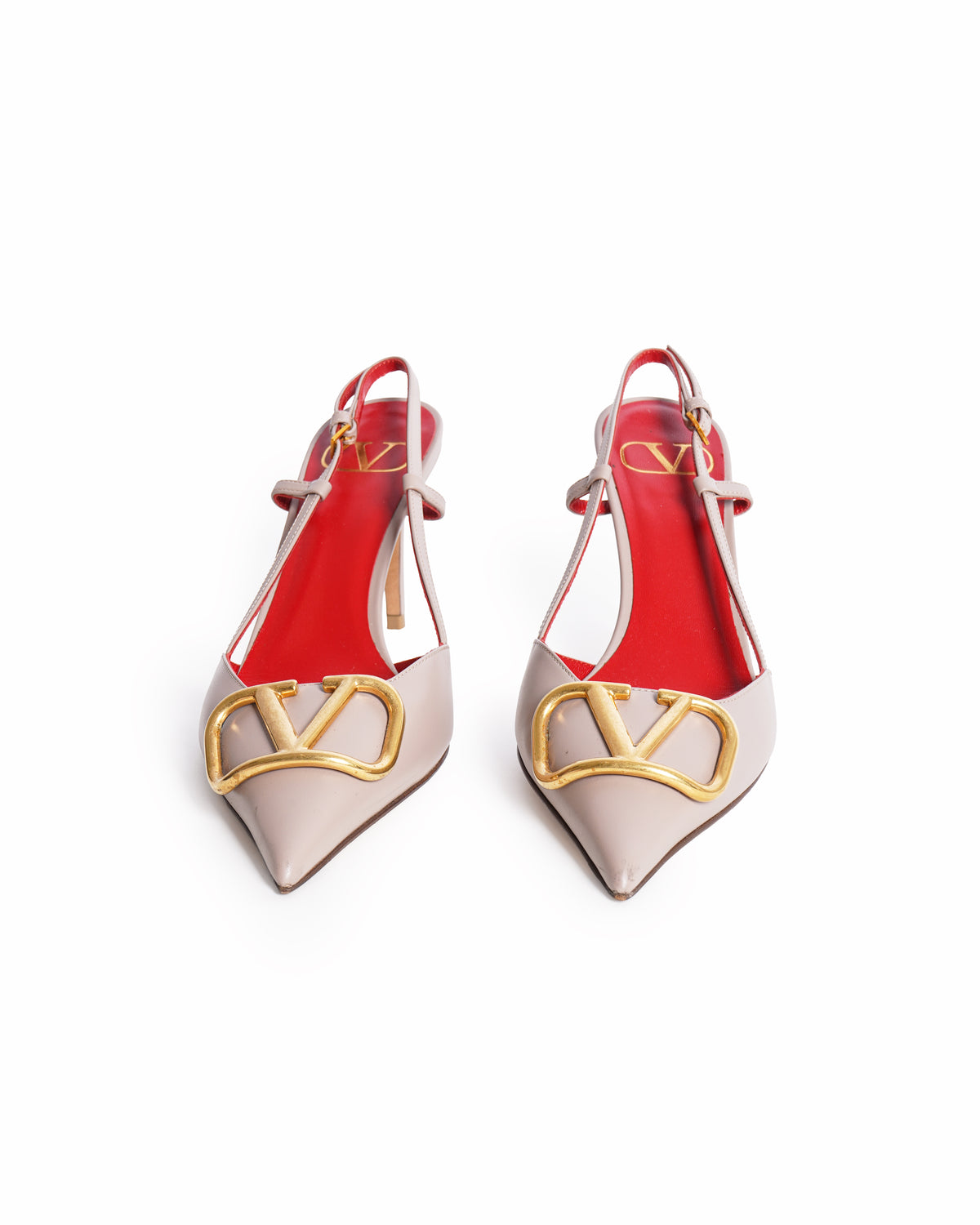 Valentino Garavani V Logo Calfskin Pumps