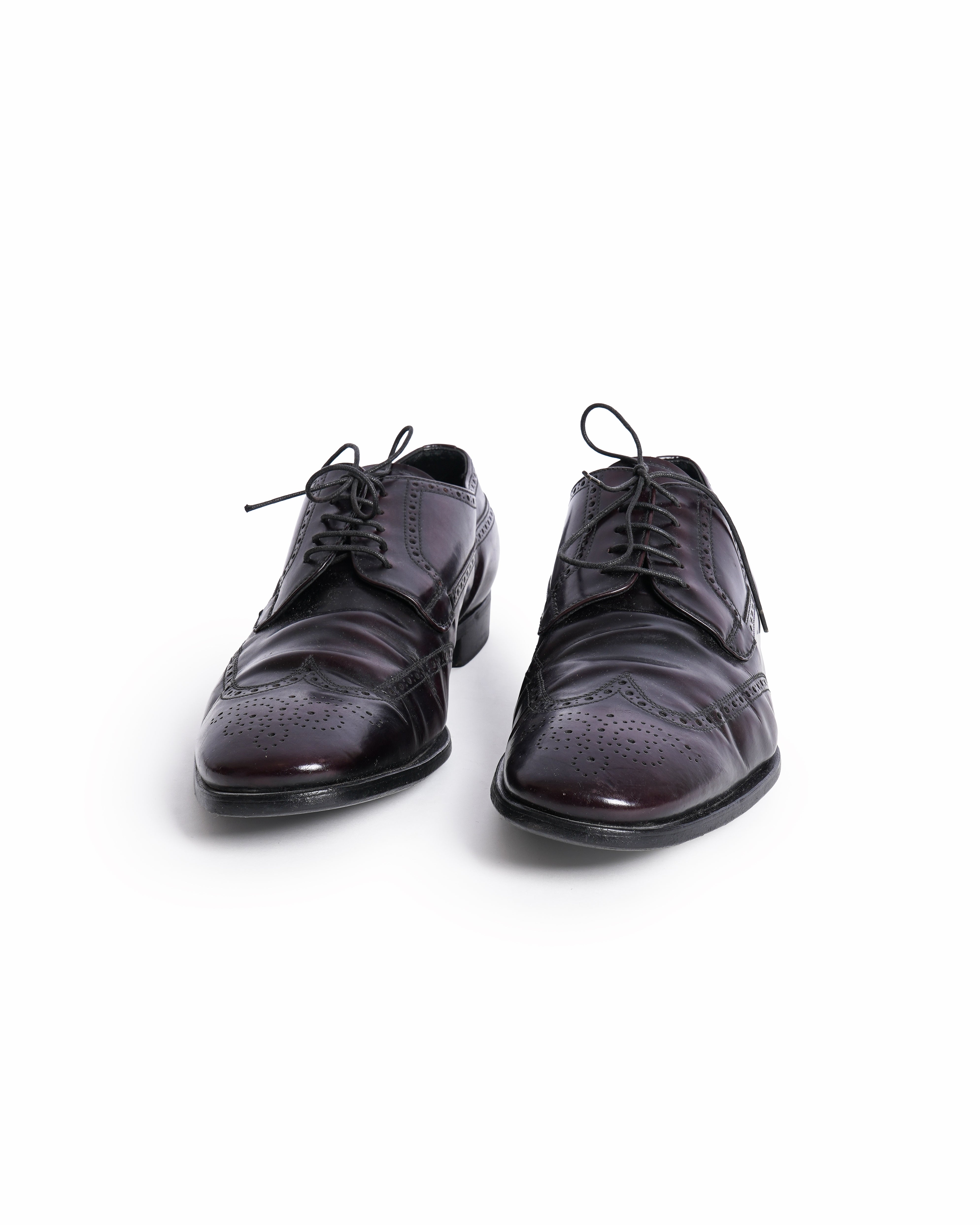 Prada Leather Dark Brown Wingtip Shoes