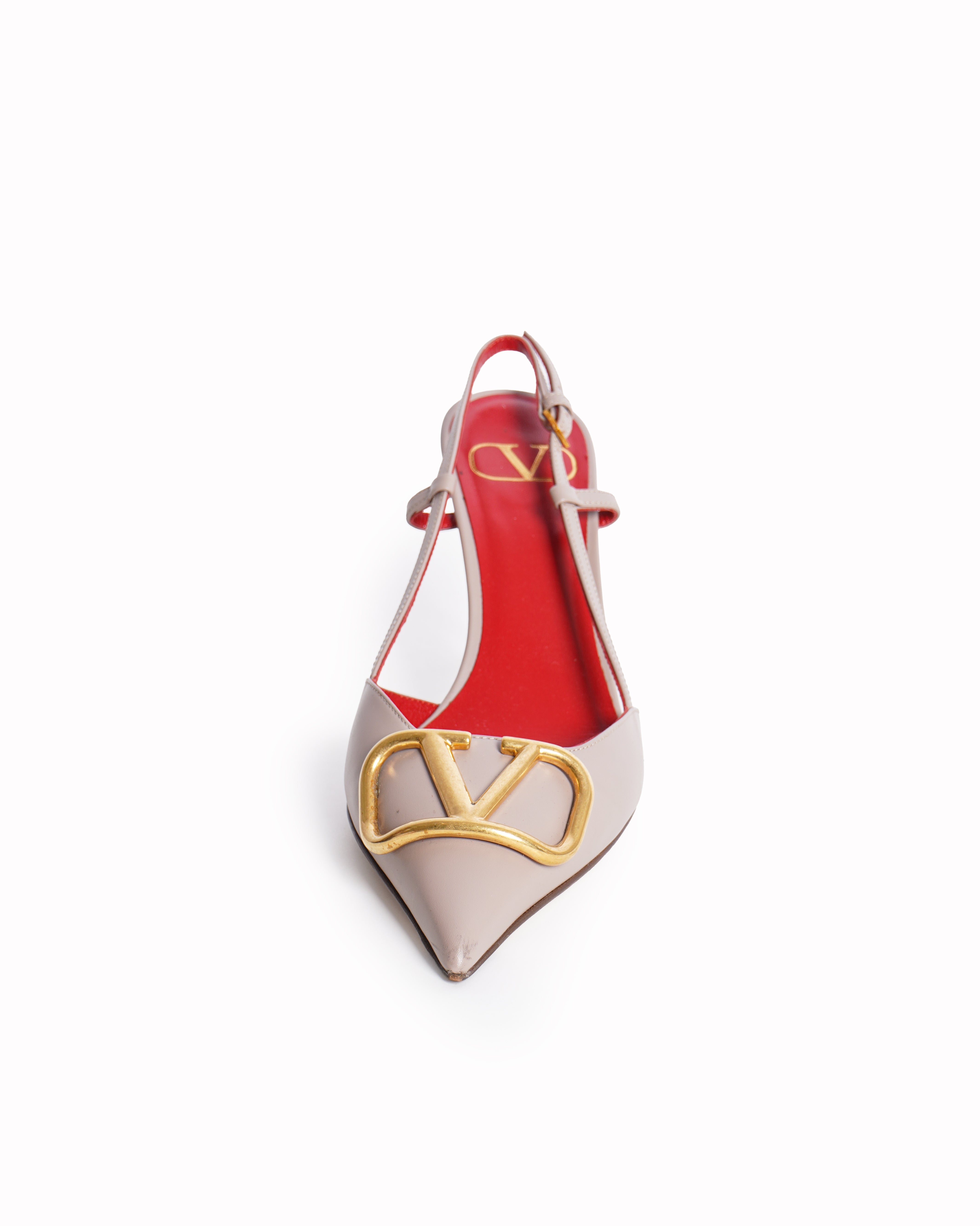 Valentino Garavani V Logo Calfskin Pumps