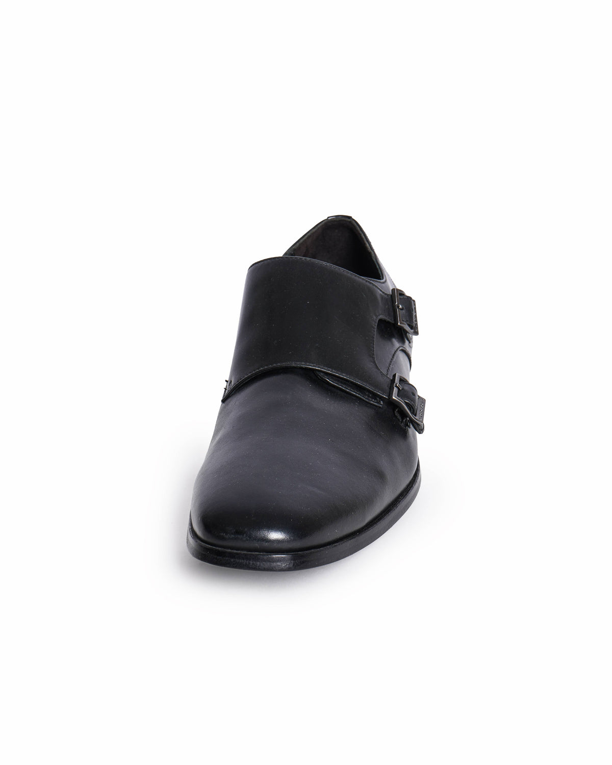 Hugo Boss Men's Black Leather Double Monk-Strap Shoes