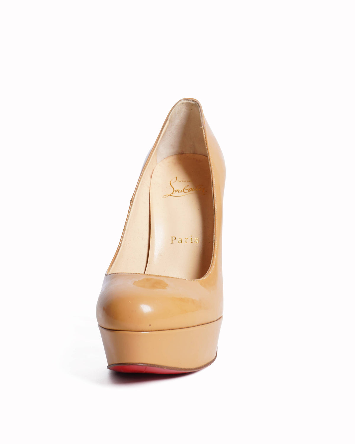 Christian louboutin bianca Beige patent pumps