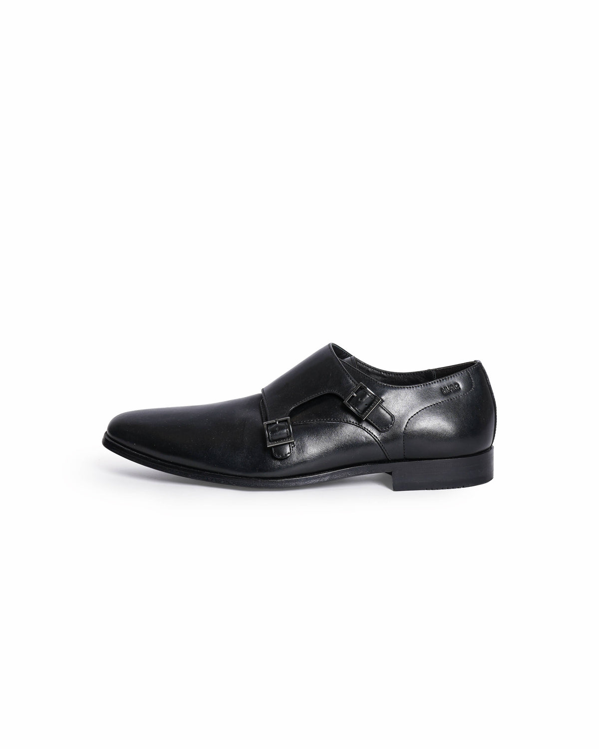 Hugo Boss Men's Black Leather Double Monk-Strap Shoes