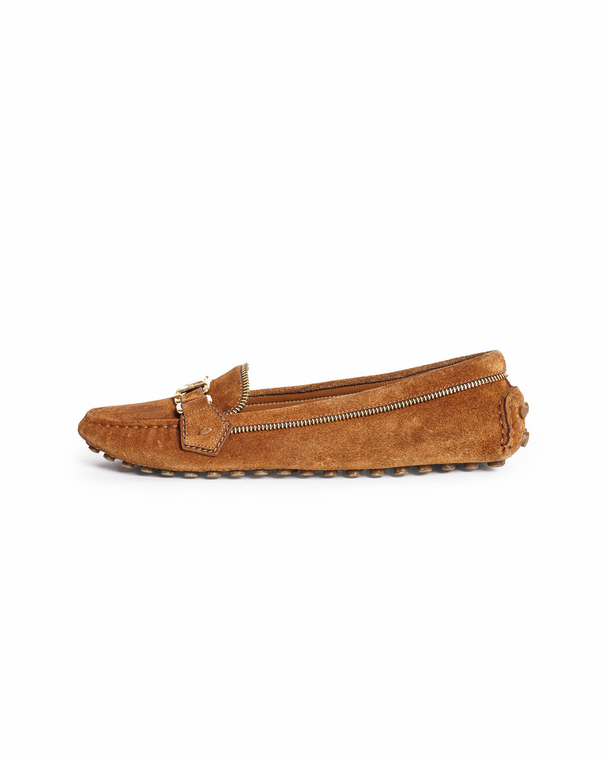 Louis Vuitton brown suede oxford loafers women