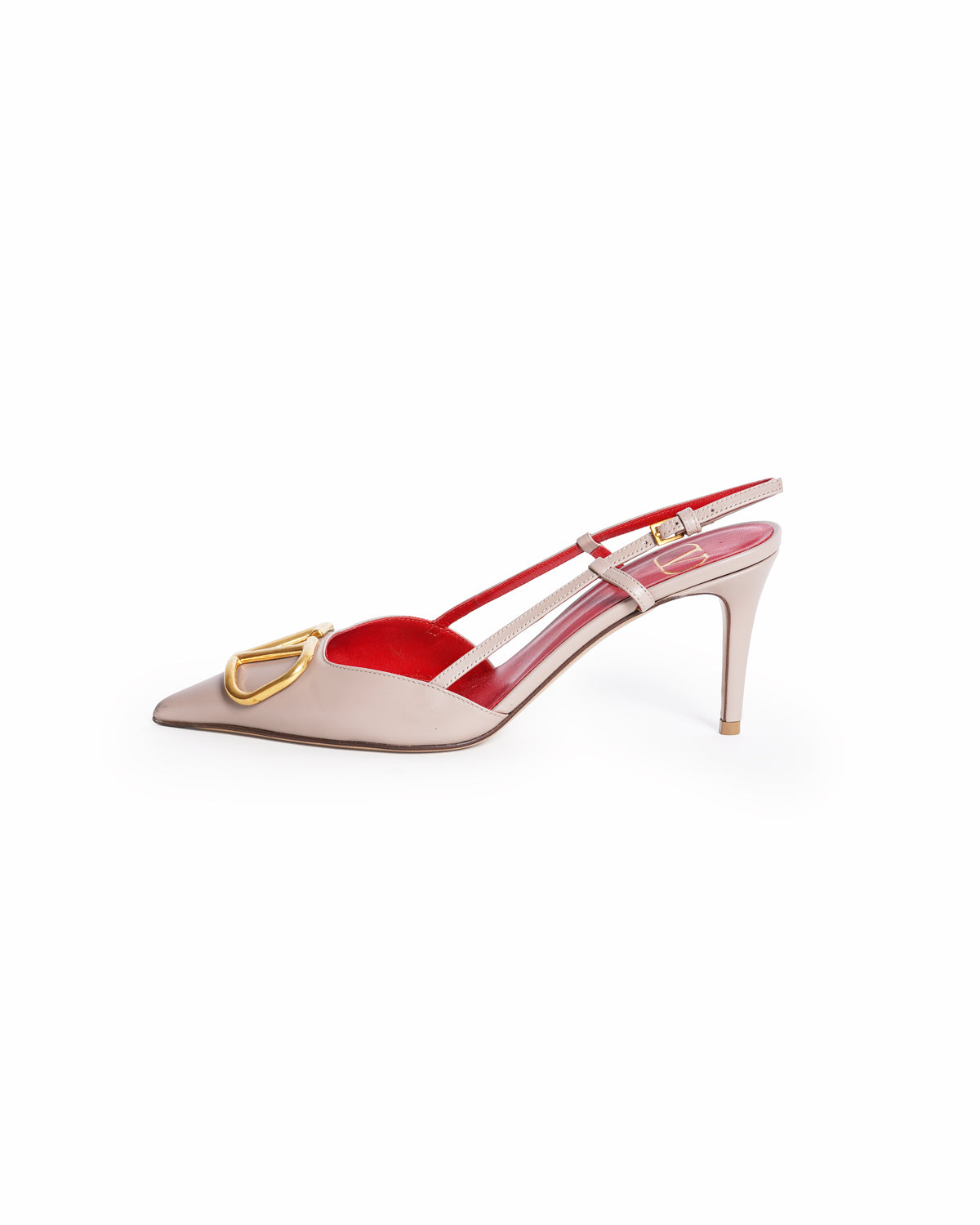 Valentino Garavani V Logo Calfskin Pumps