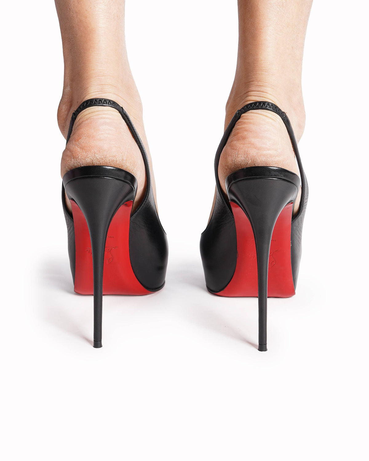 Christian Louboutin Peep Toe Pumps In Black