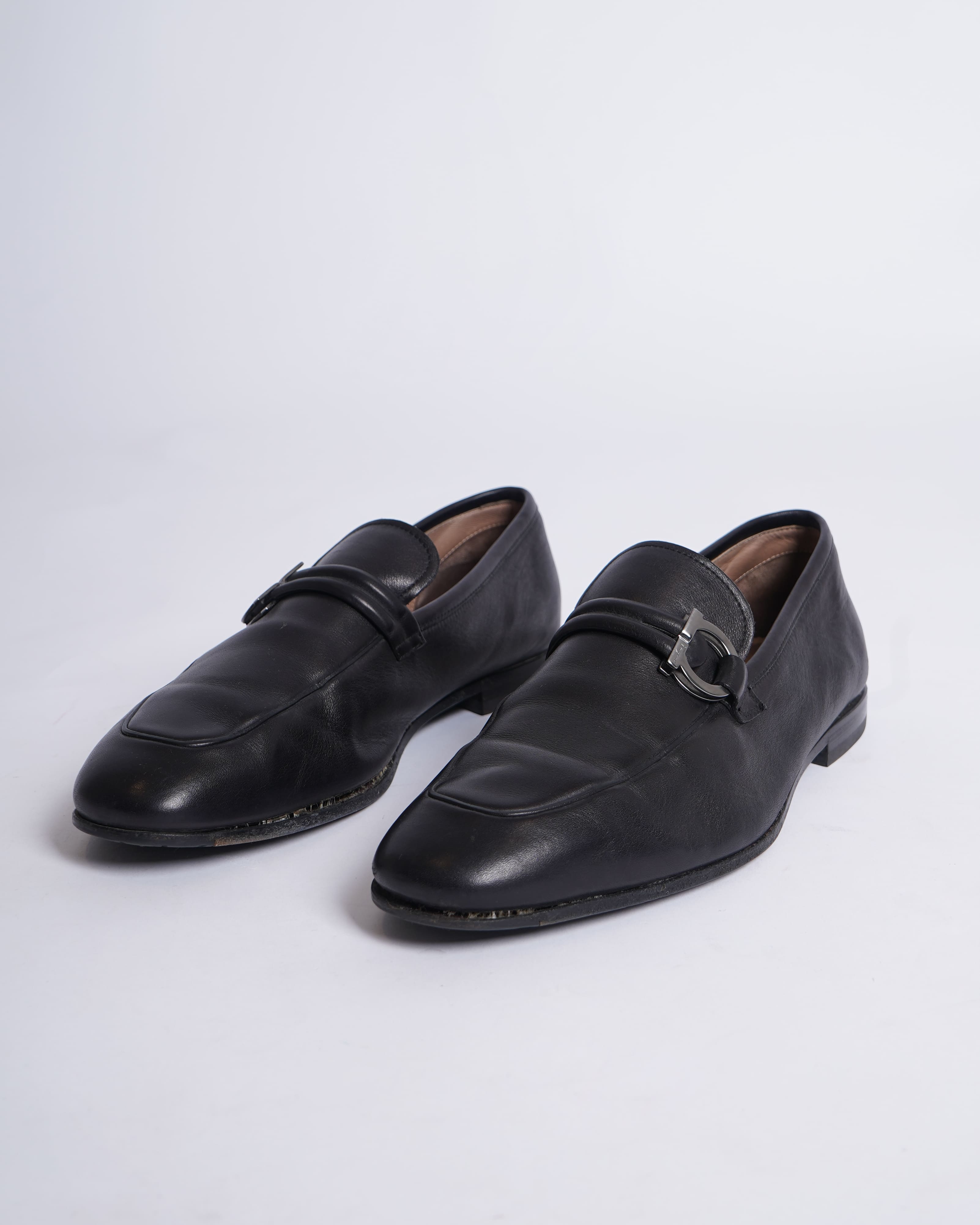 Salvatore Ferragamo Men’s Gancini Loafers in Black