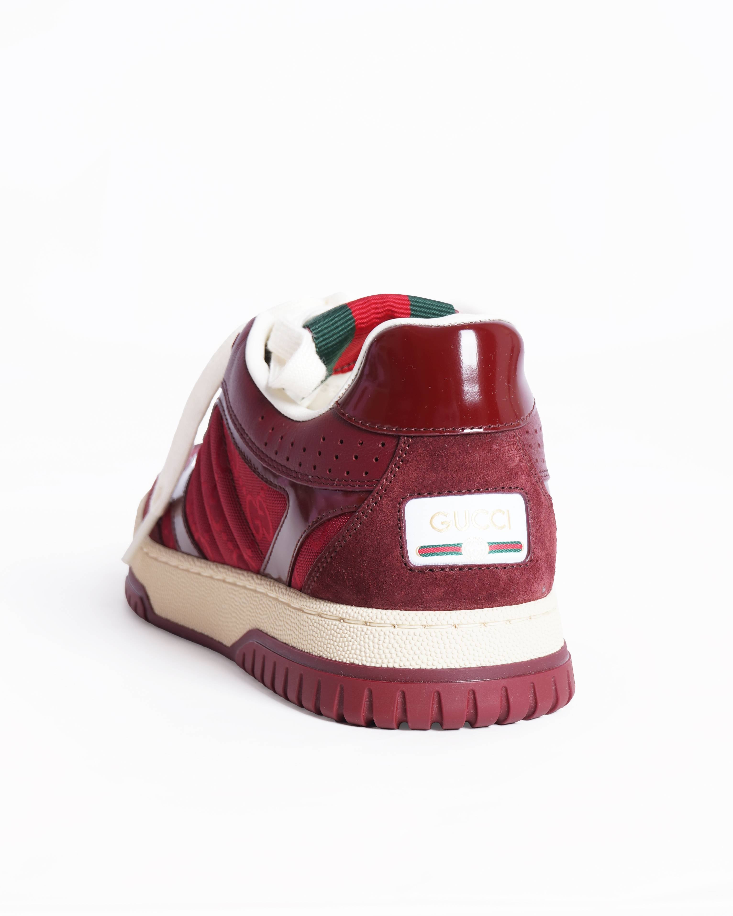 New Gucci gg re web sneaker in rosso ancora red