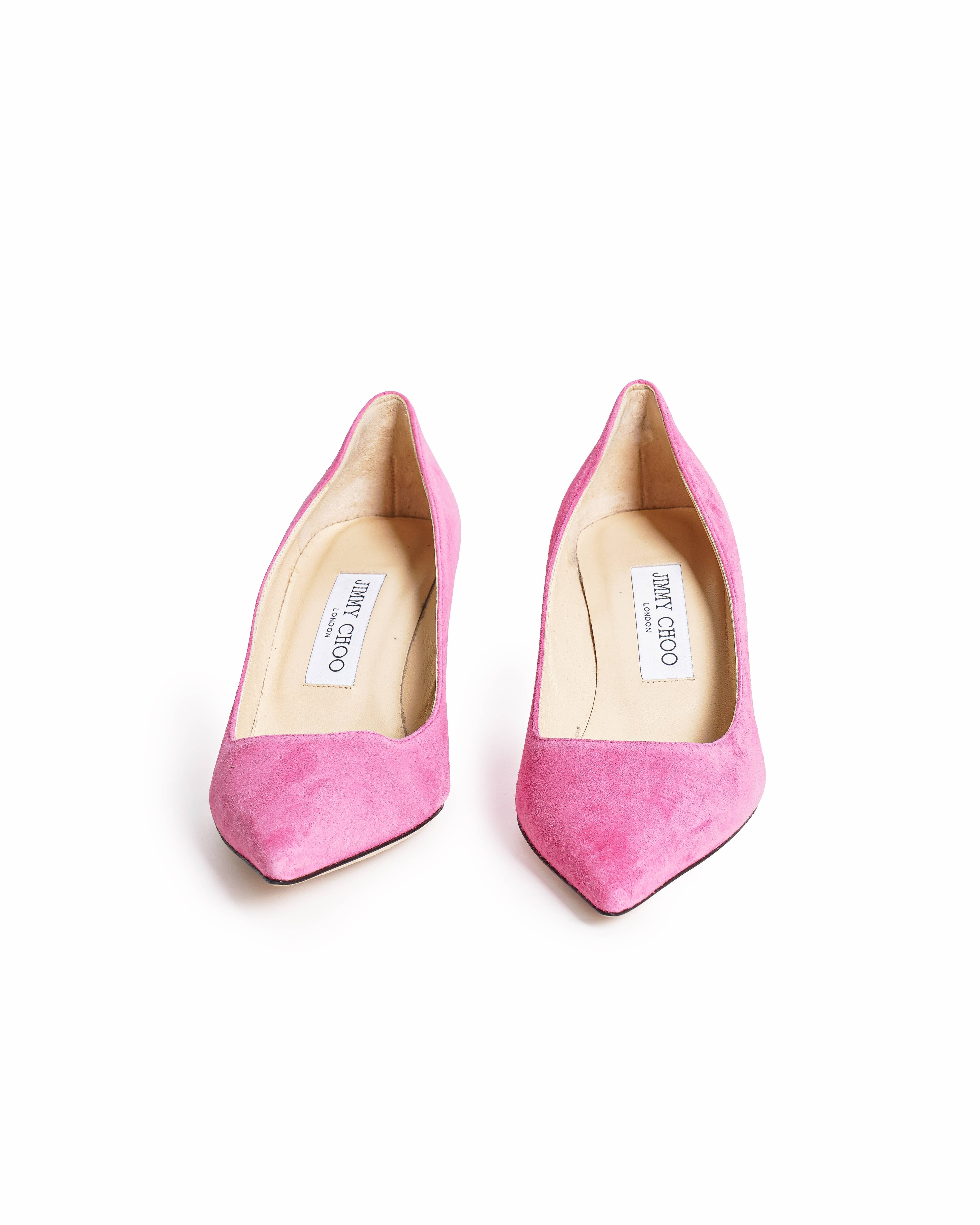 Jimmy Choo Suede Pink Pump Heels