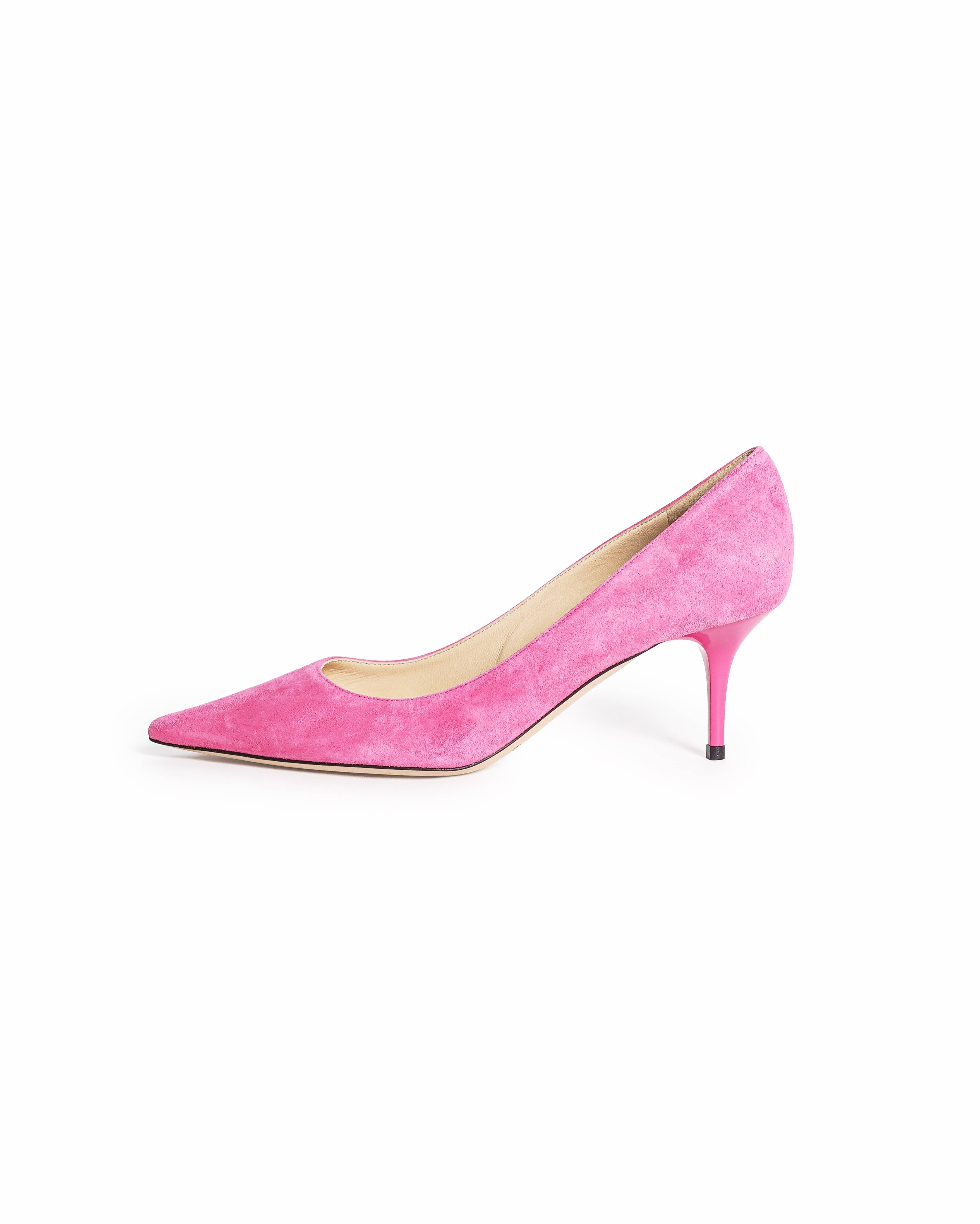 Jimmy Choo Suede Pink Pump Heels