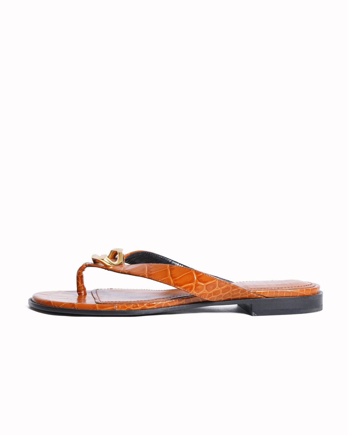 Givenchy 
G chain Buckle sandals in crocodile embossed leather