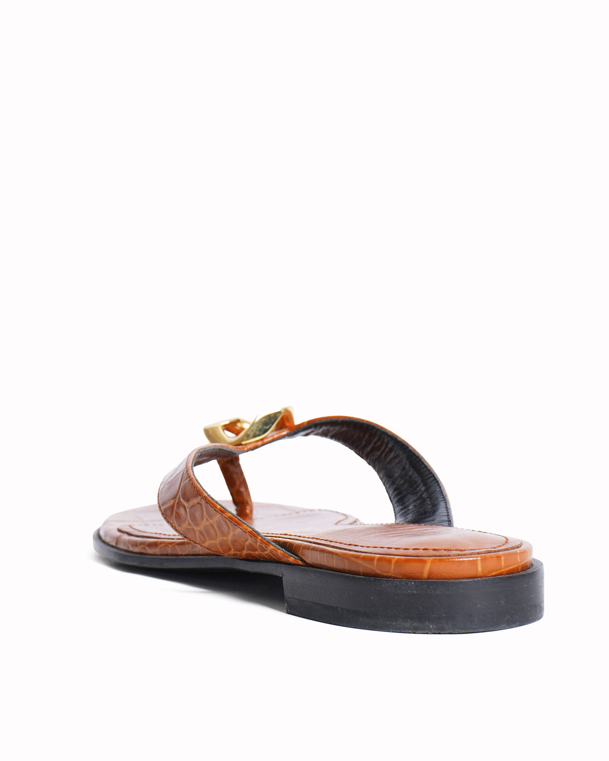 Givenchy 
G chain Buckle sandals in crocodile embossed leather