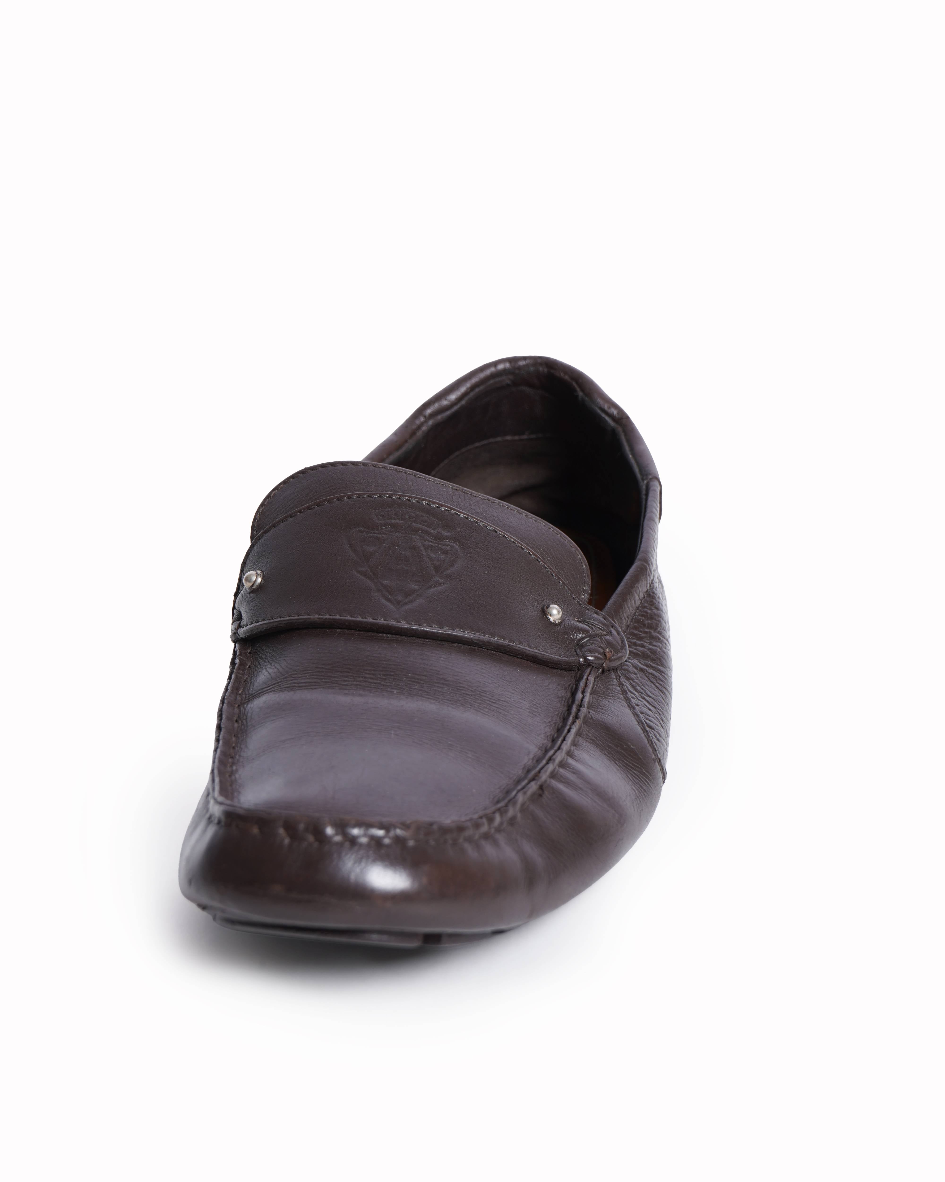 Gucci leather brown loafers