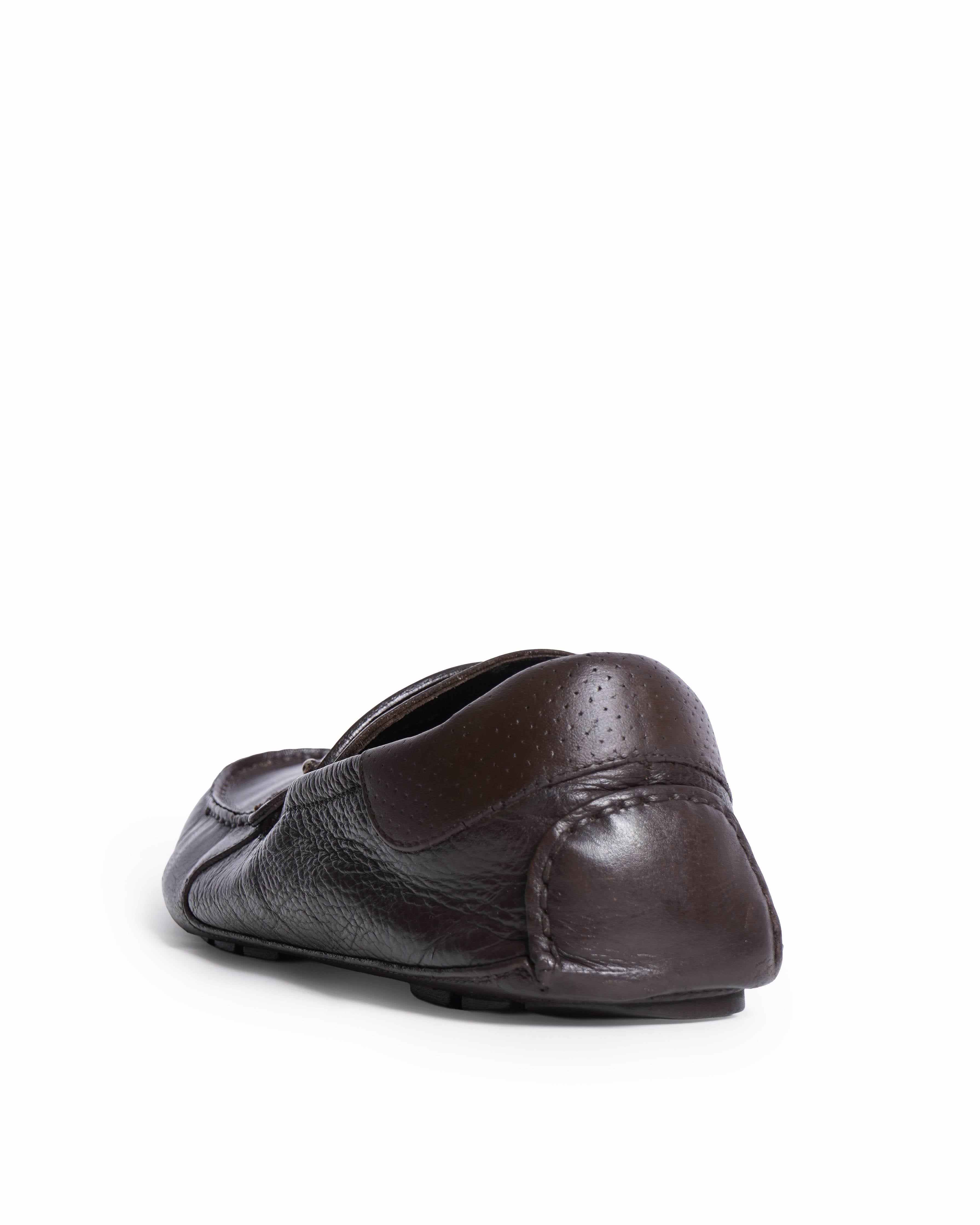 Gucci leather brown loafers