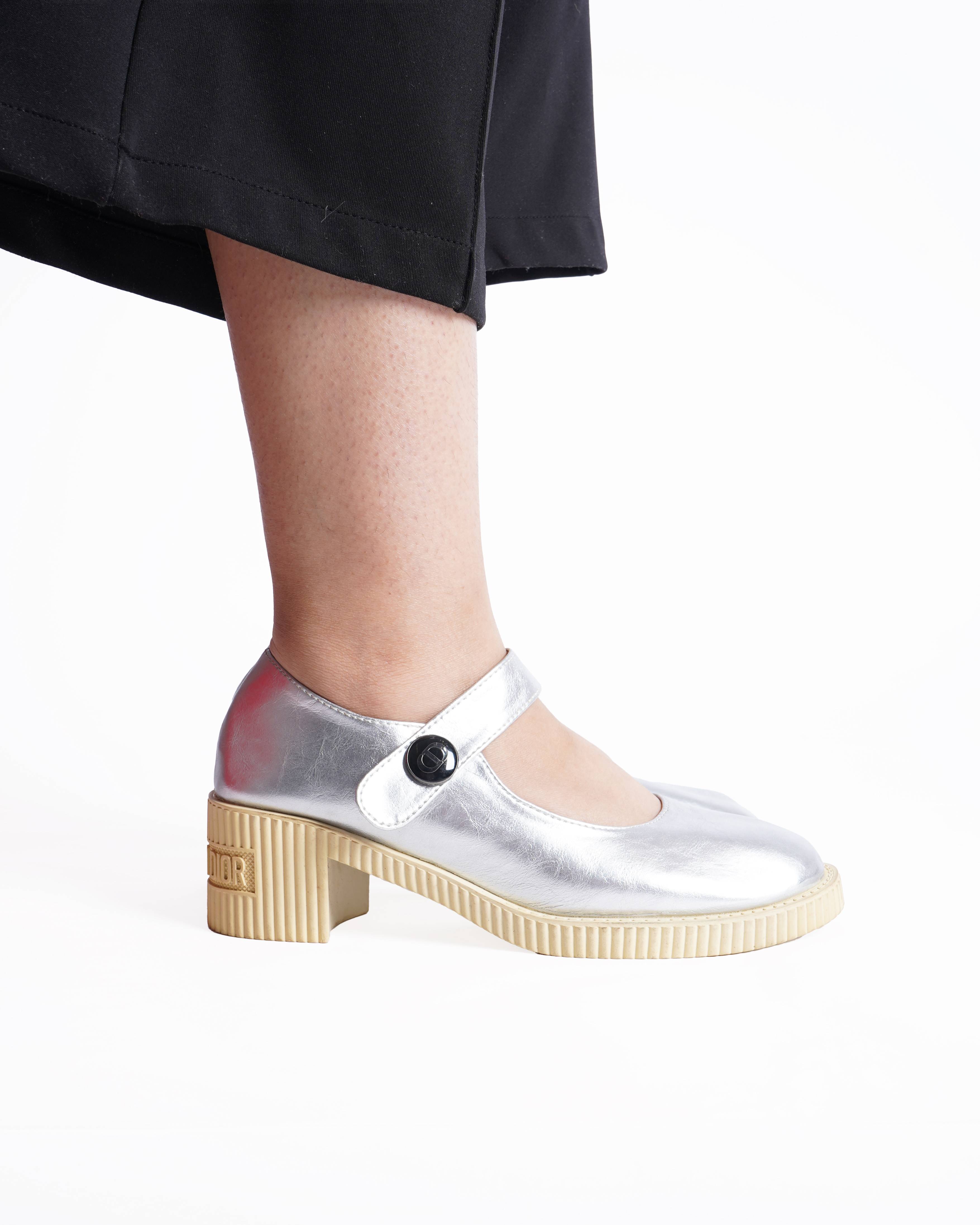 Christian dior metallic mary jane