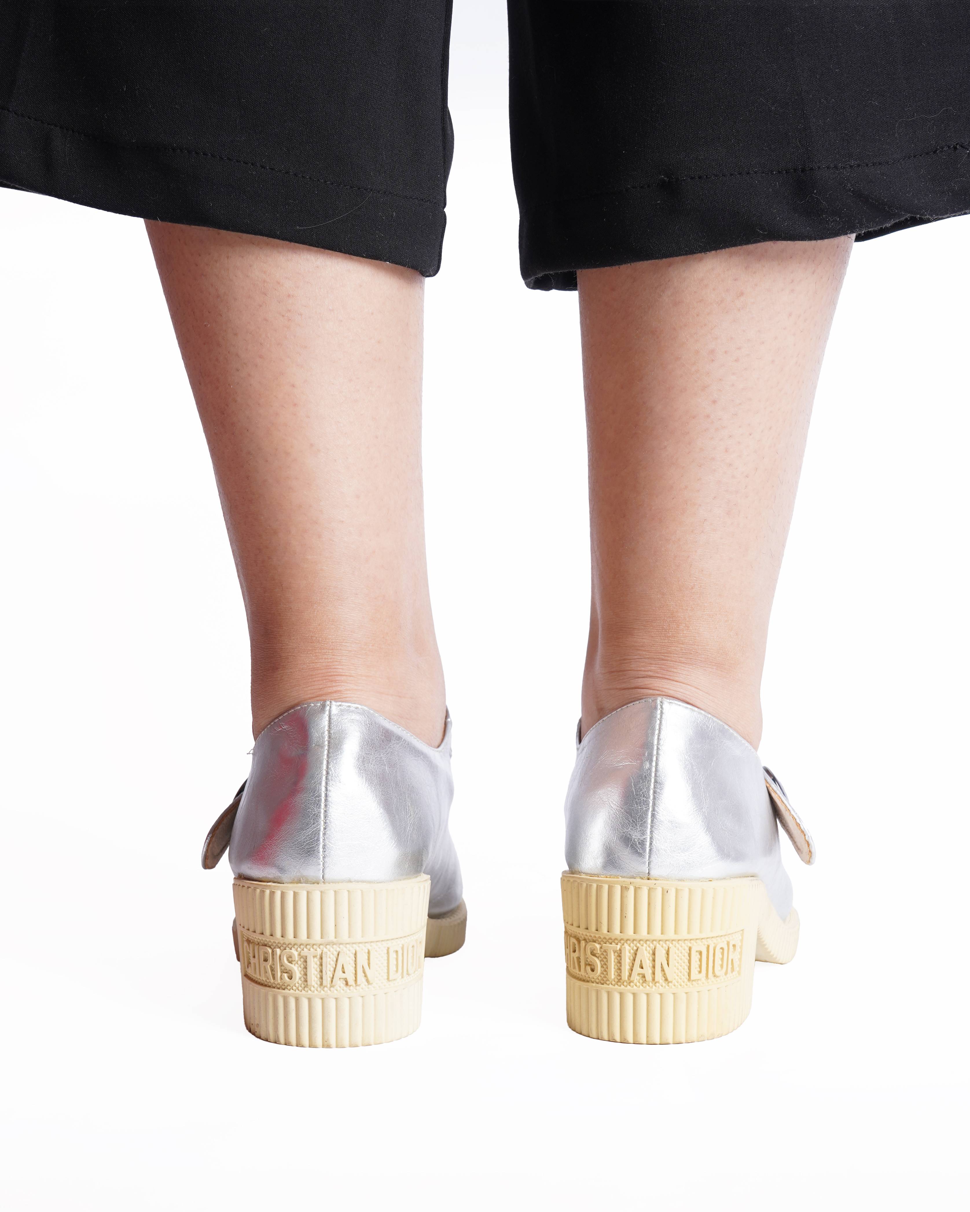 Christian dior metallic mary jane