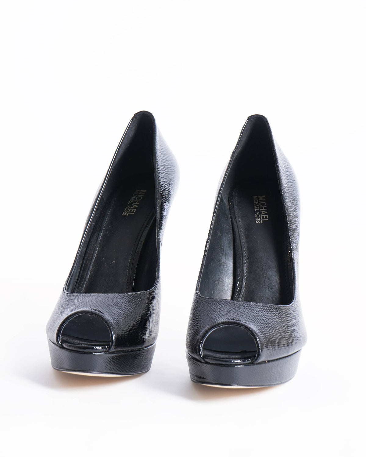 New Michael Kors Peep Toe Heels In Black