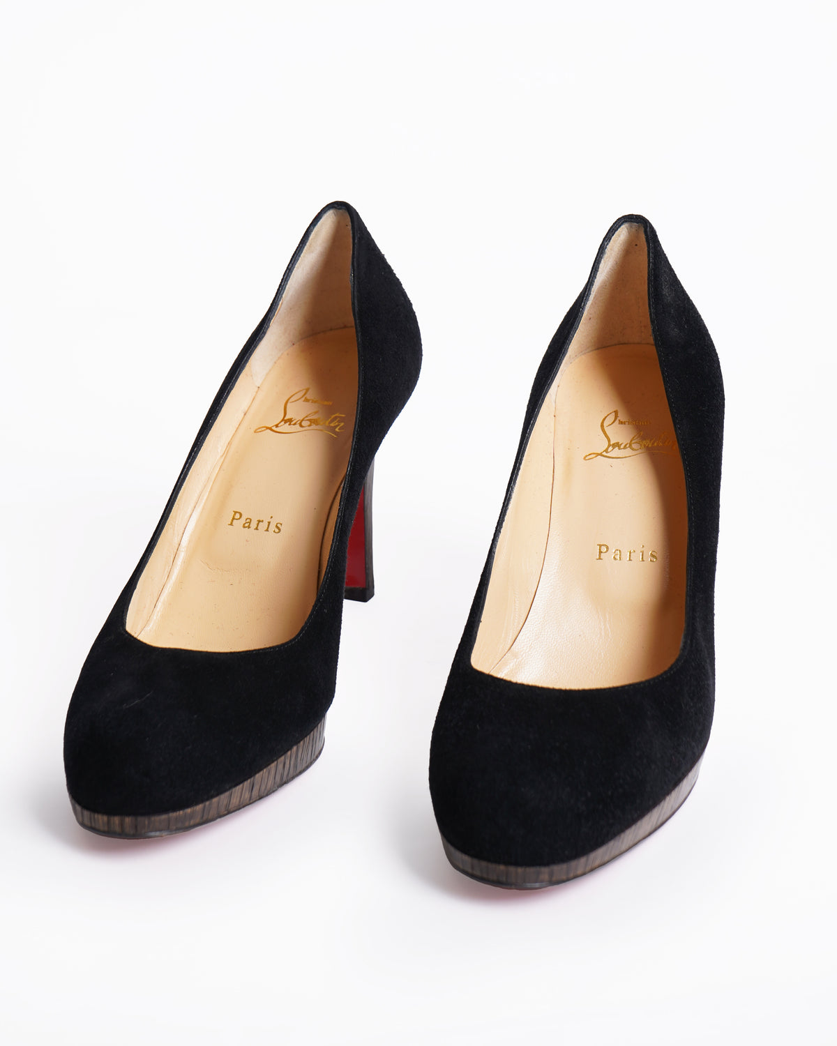 Christian Louboutin Suede Pumps In Black