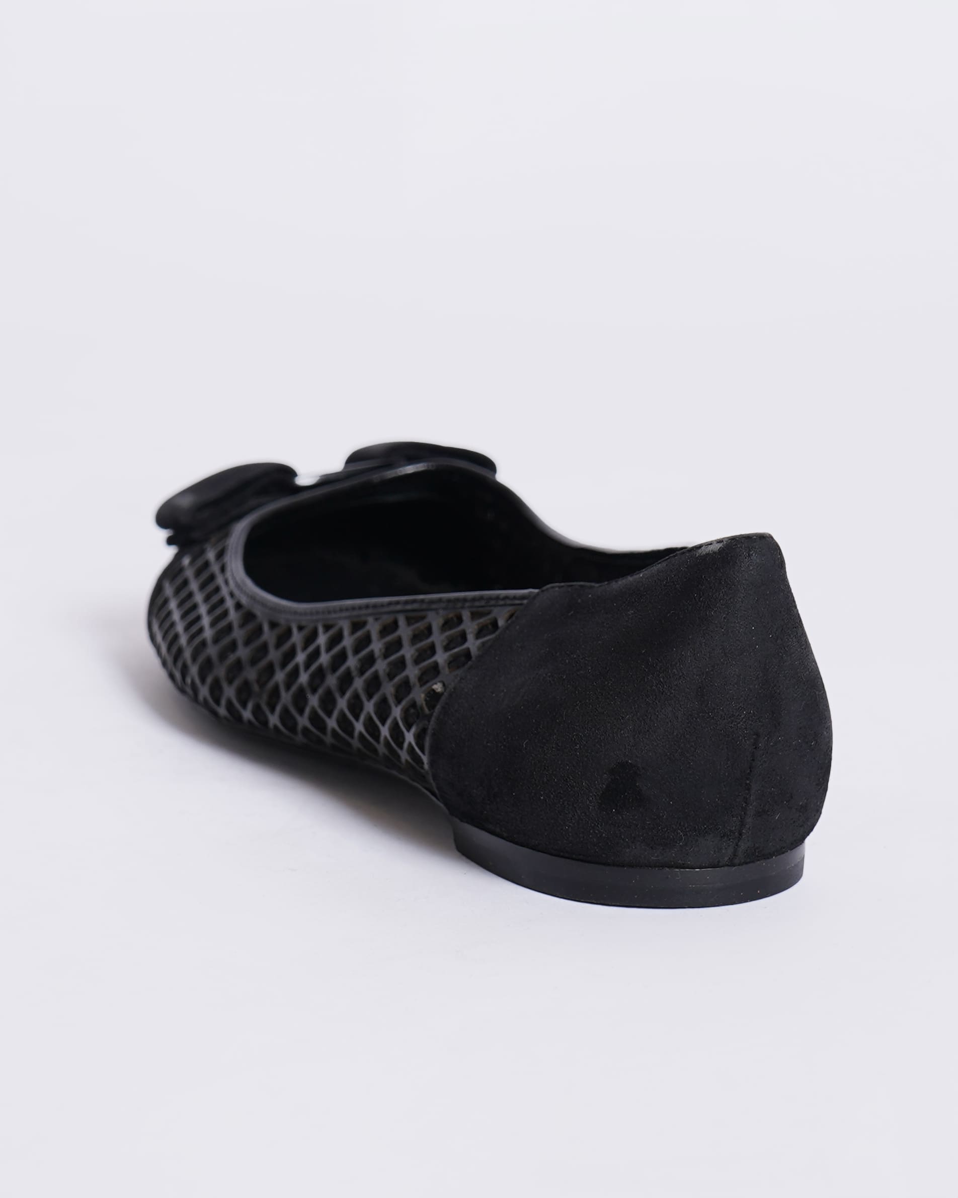 Salvatore Ferragamo Vara Black Leather Ballet Flats