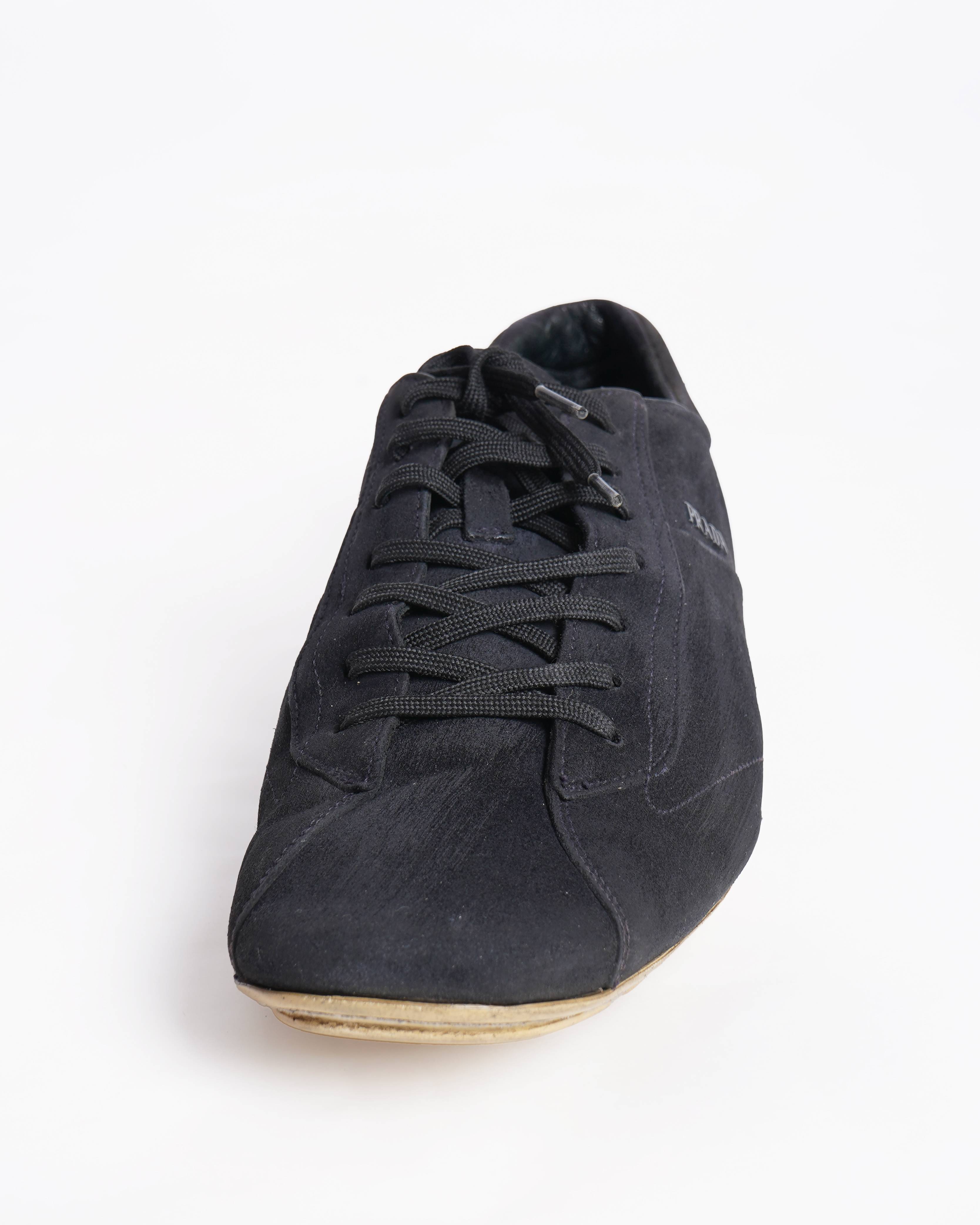 Prada Suede Lace Up Sneakers