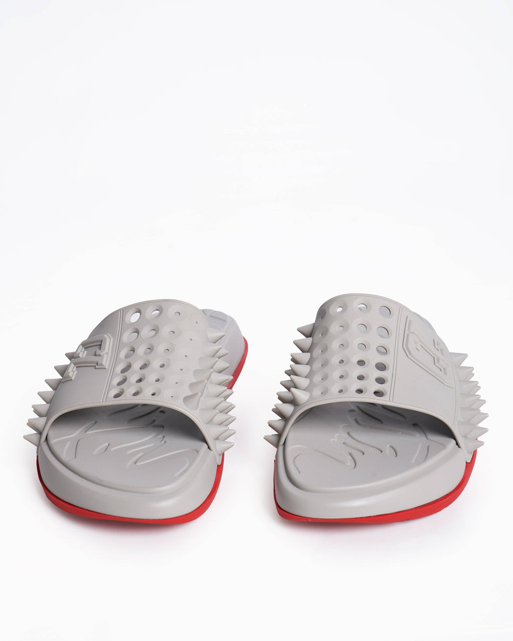Christian Louboutin Take It Easy Spiked Rubber Slides Light  display picture 2
