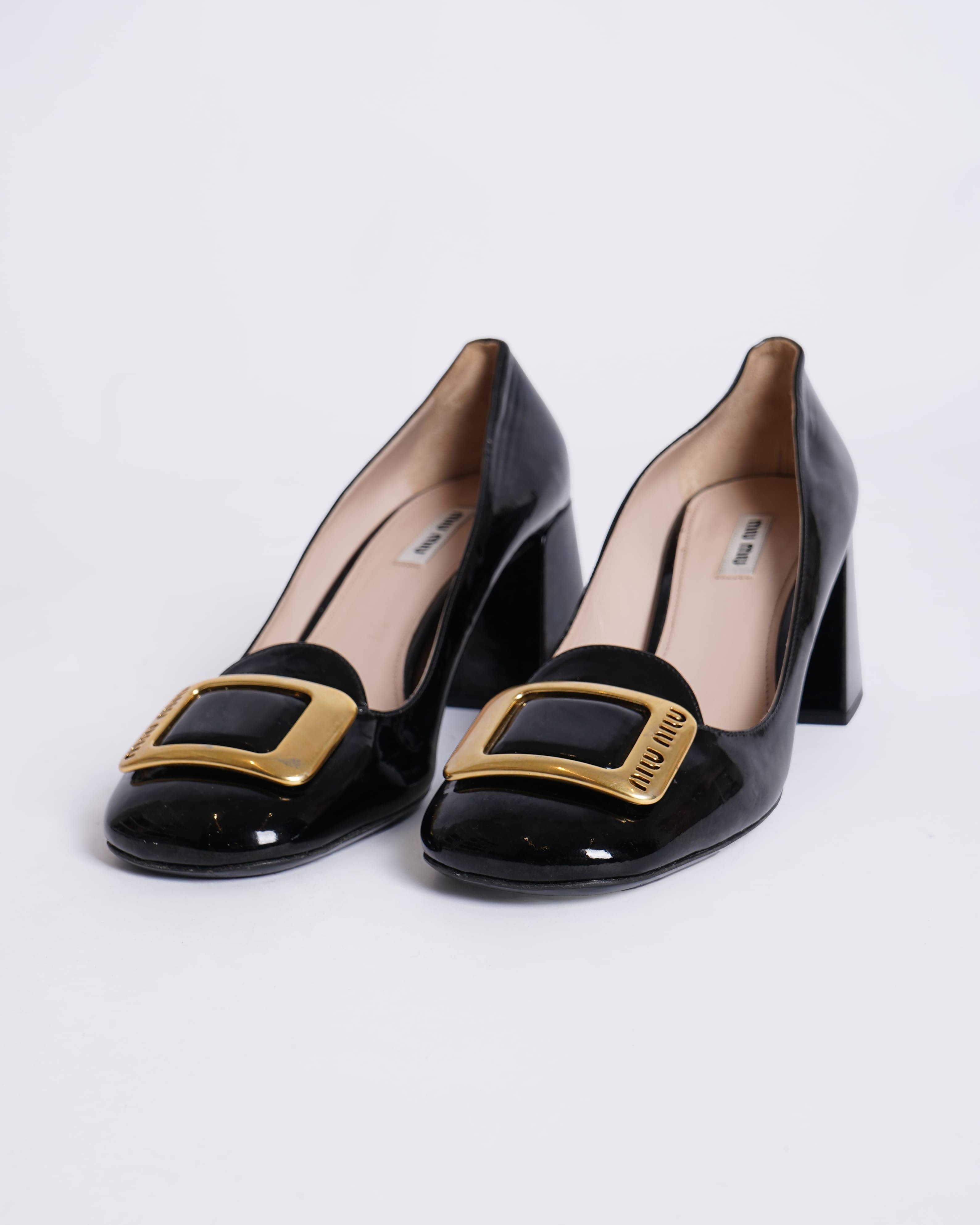 Miu Miu Black Patent leather Toe pumps