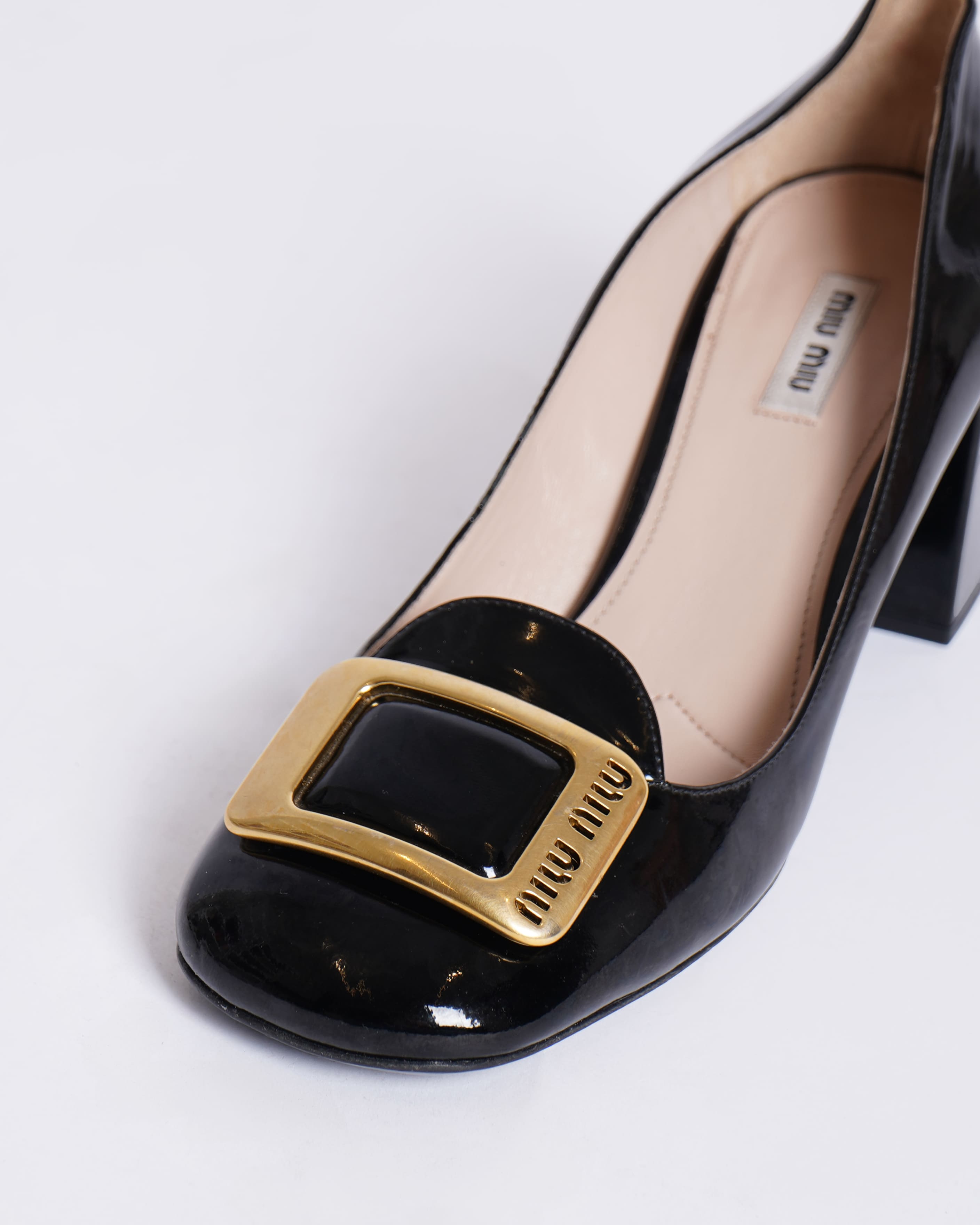 Miu Miu Black Patent leather Toe pumps