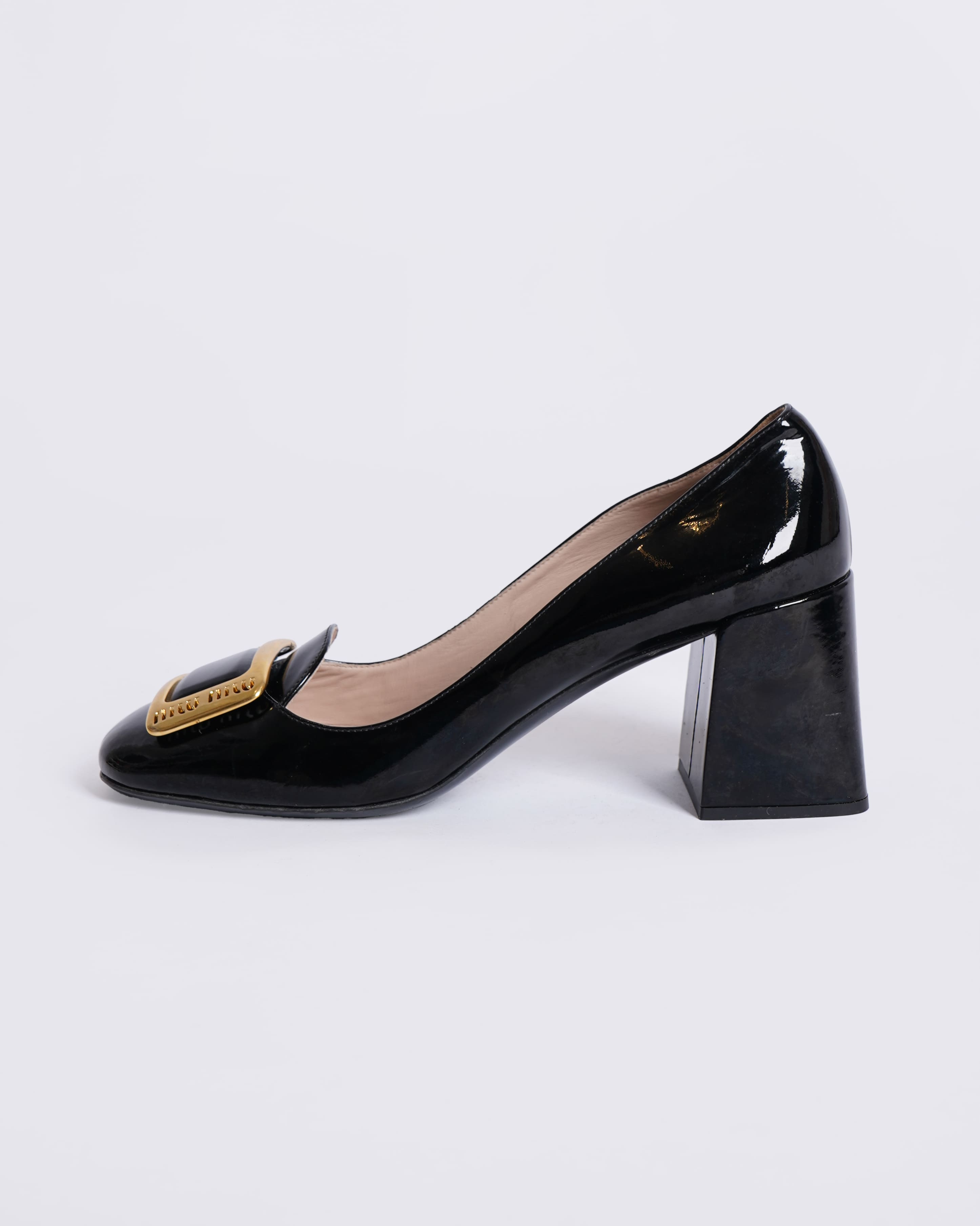Miu Miu Black Patent leather Toe pumps