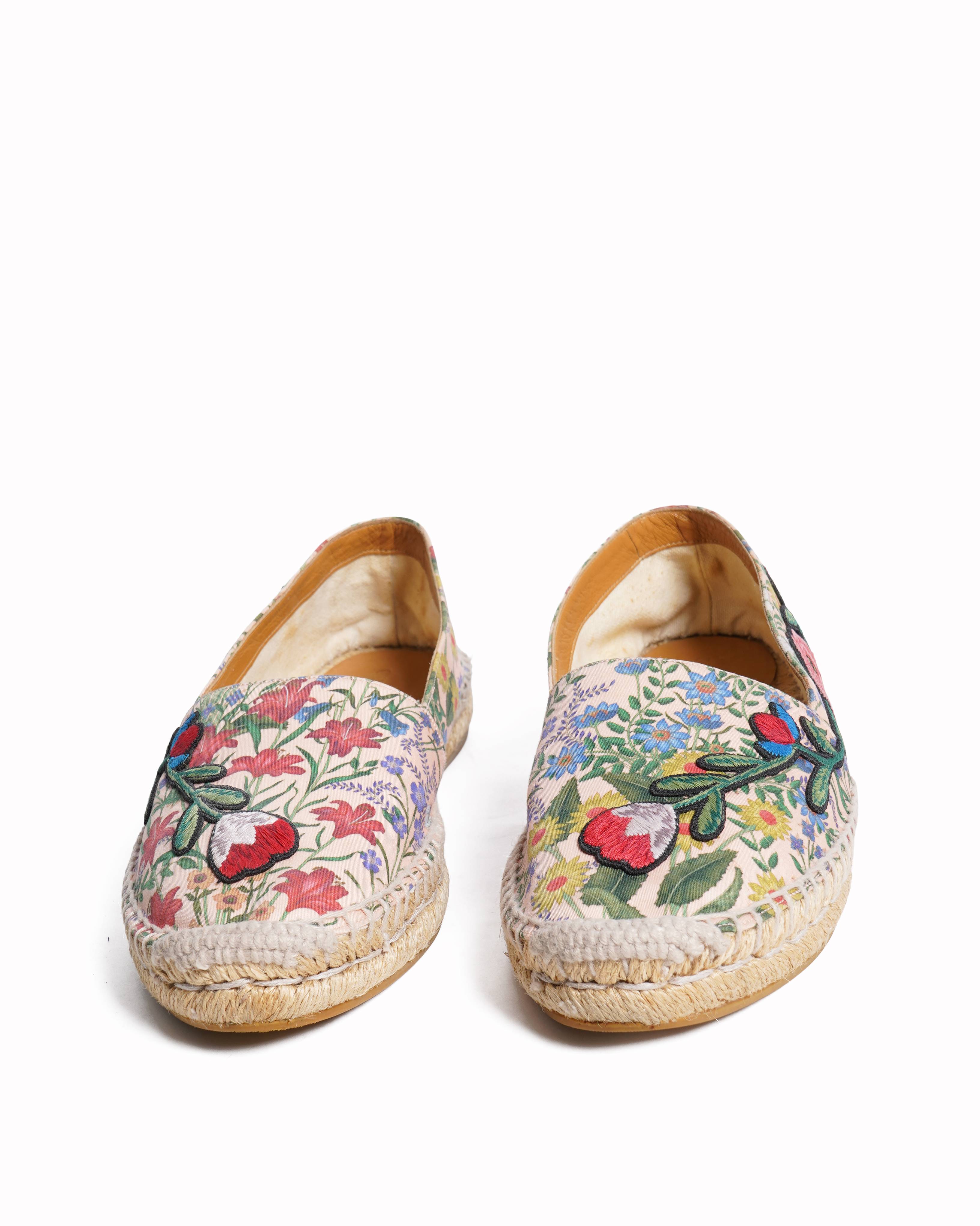 Gucci floral embroidered espadrilles