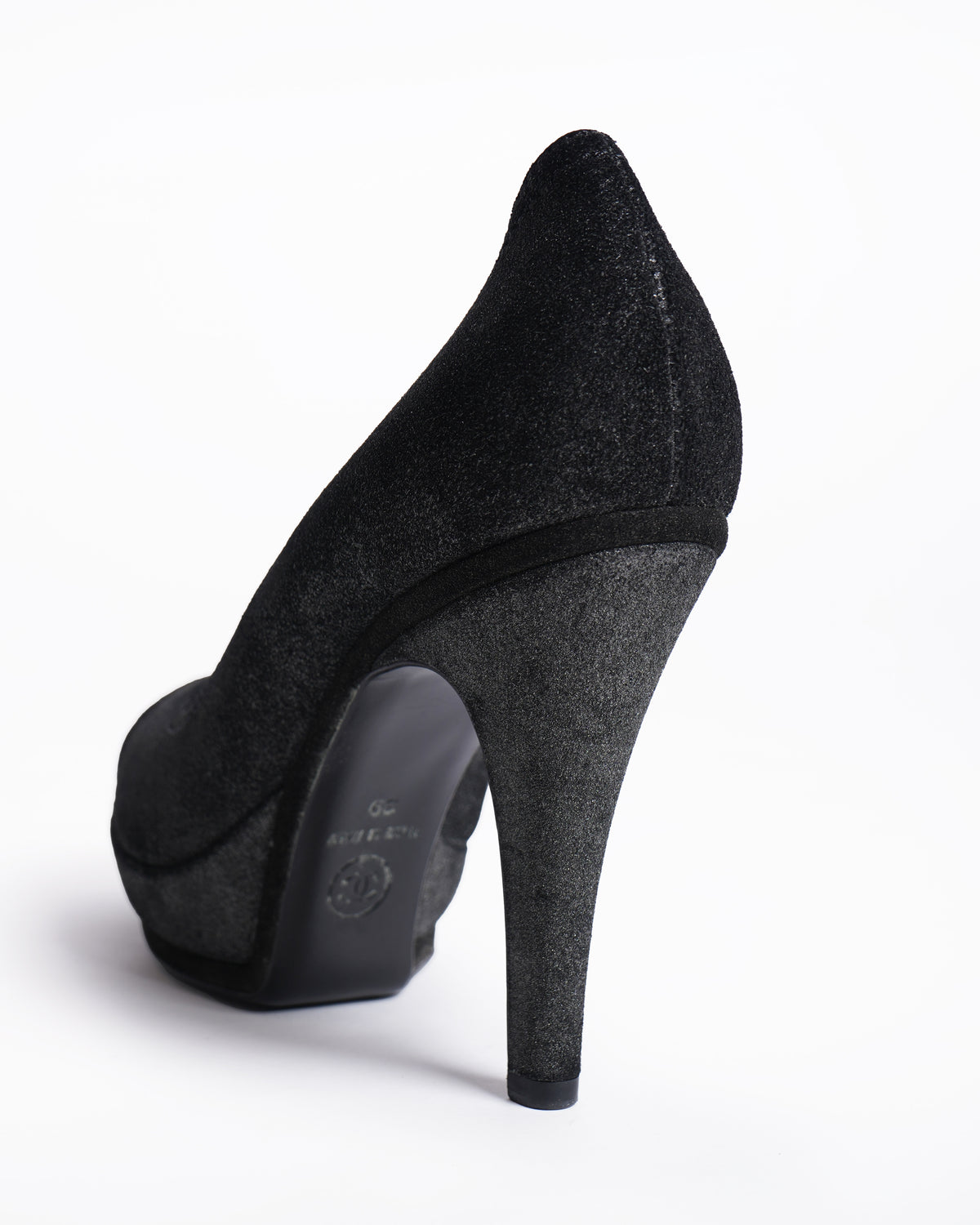 Chanel Leather Pumps In Black & Bronze